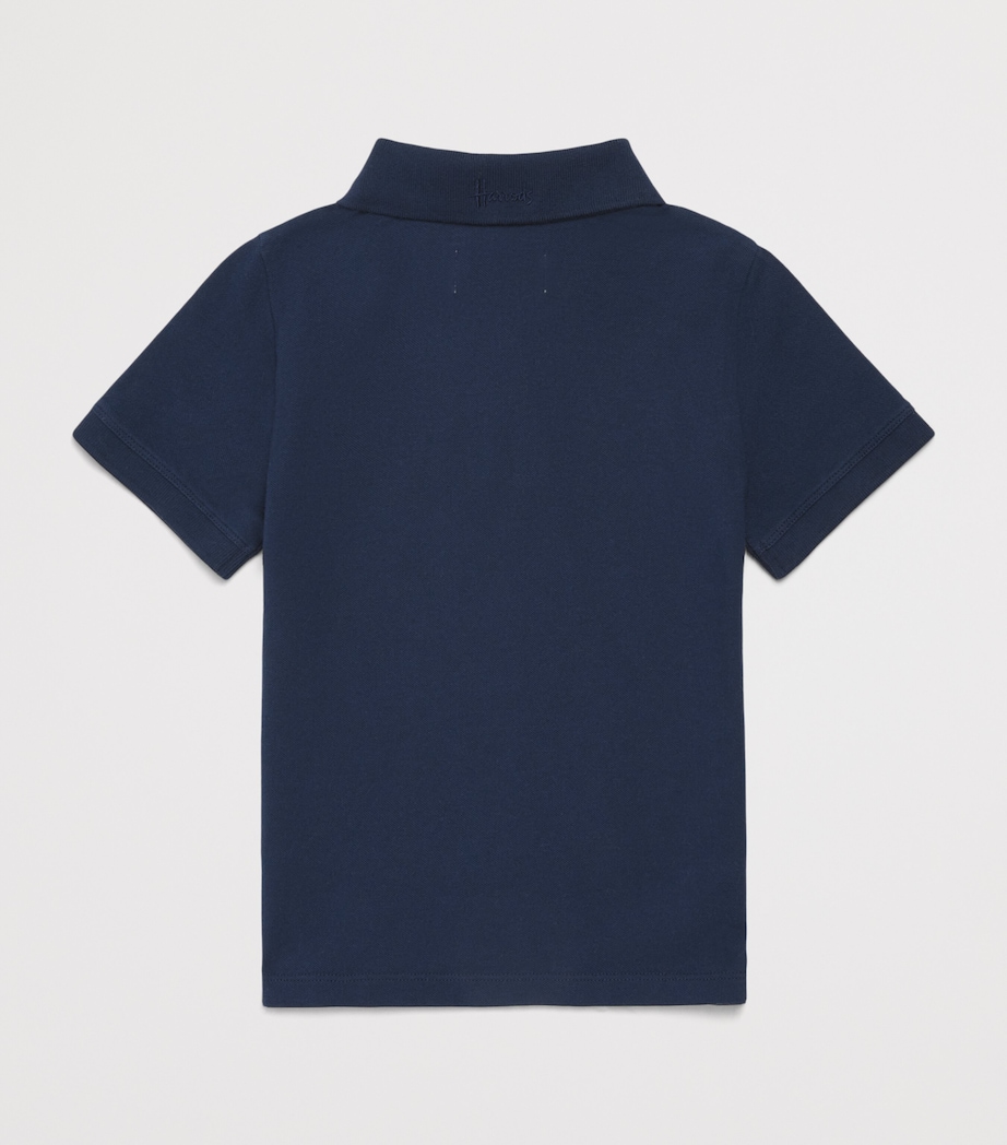 Harrods Cotton Polo Shirt (2-8 Years) Navy Image 2