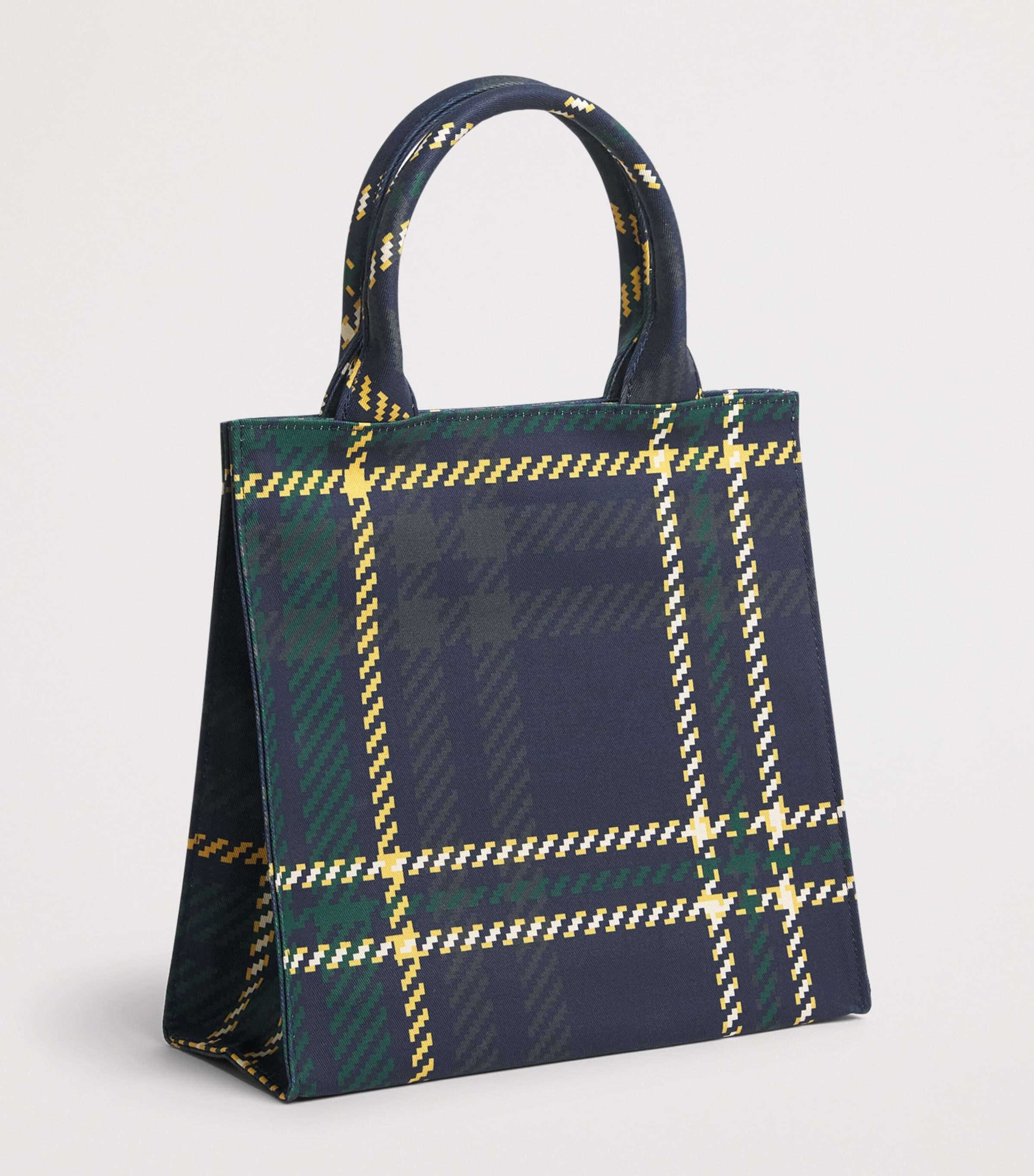 Harrods Small Tartan Tote Bag Navy Image 3