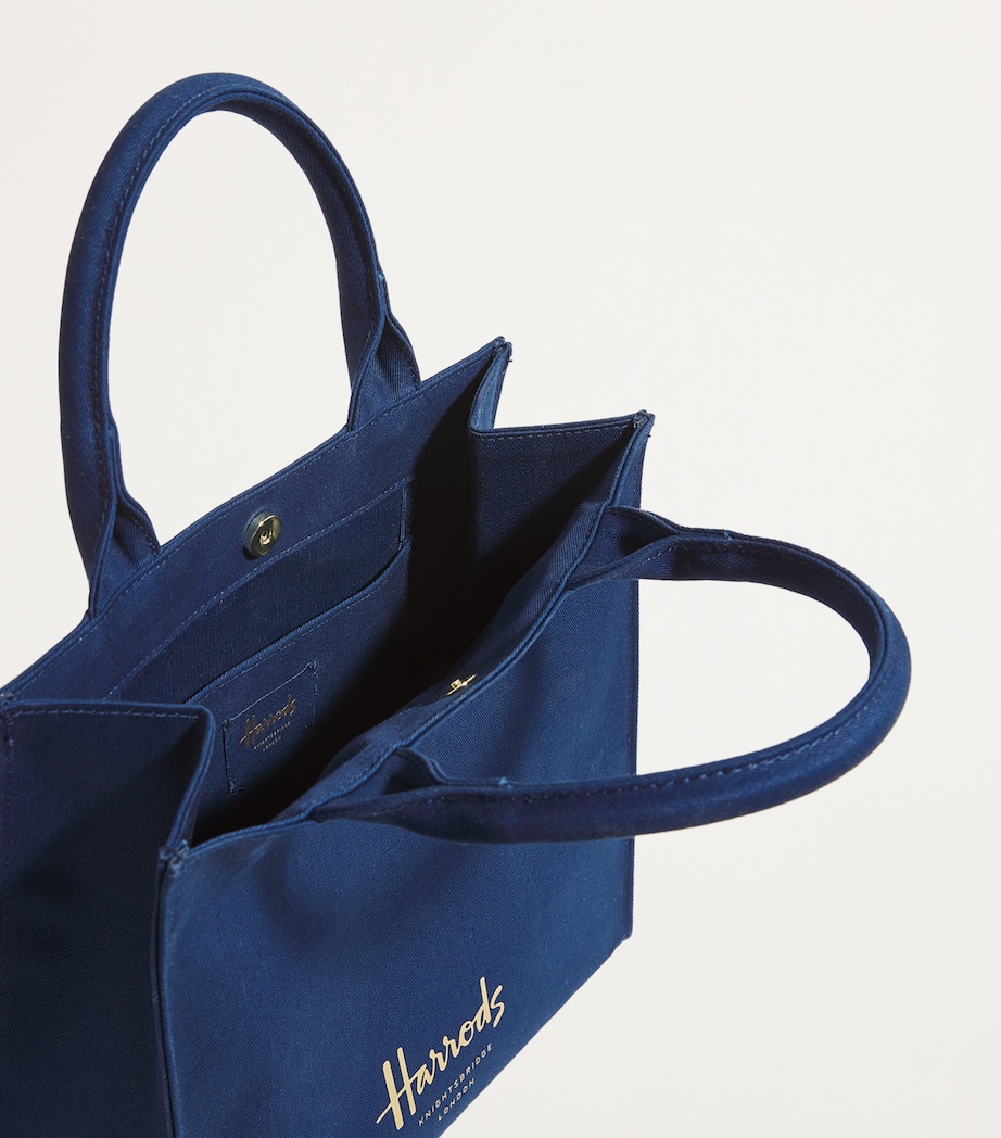 Small Cotton Logo Tote Bag NAVY Image 4
