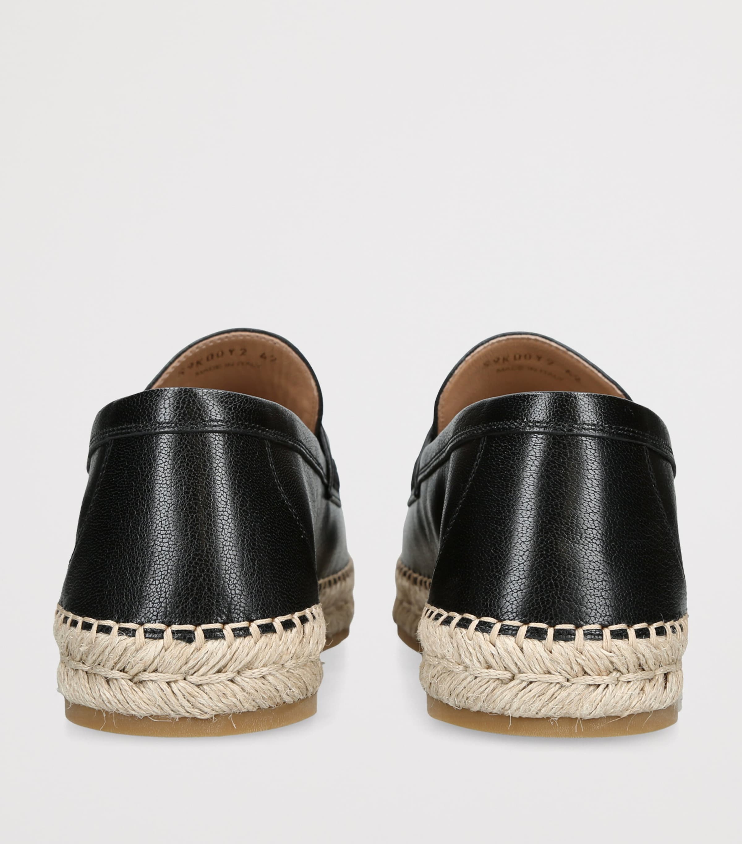 Valentino Garavani Leather Palm Avenue Espadrilles Black Image 2