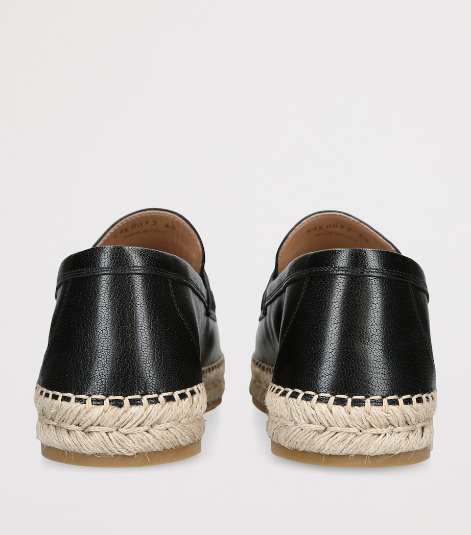 Valentino Garavani Leather Palm Avenue Espadrilles Black Image 2