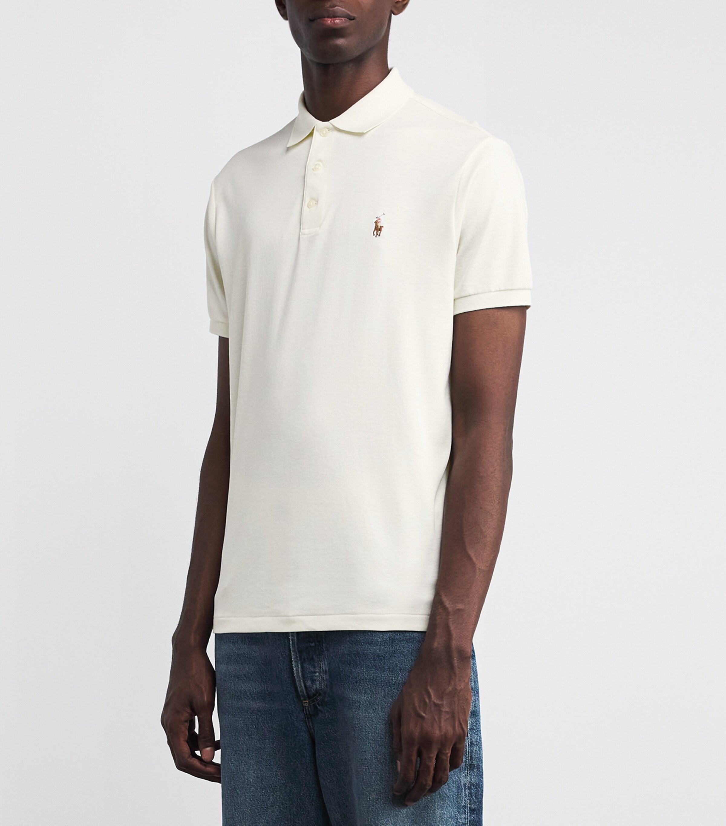 Polo Ralph Lauren Ivory Pima Cotton Slim Fit Polo Shirt | Harrods US