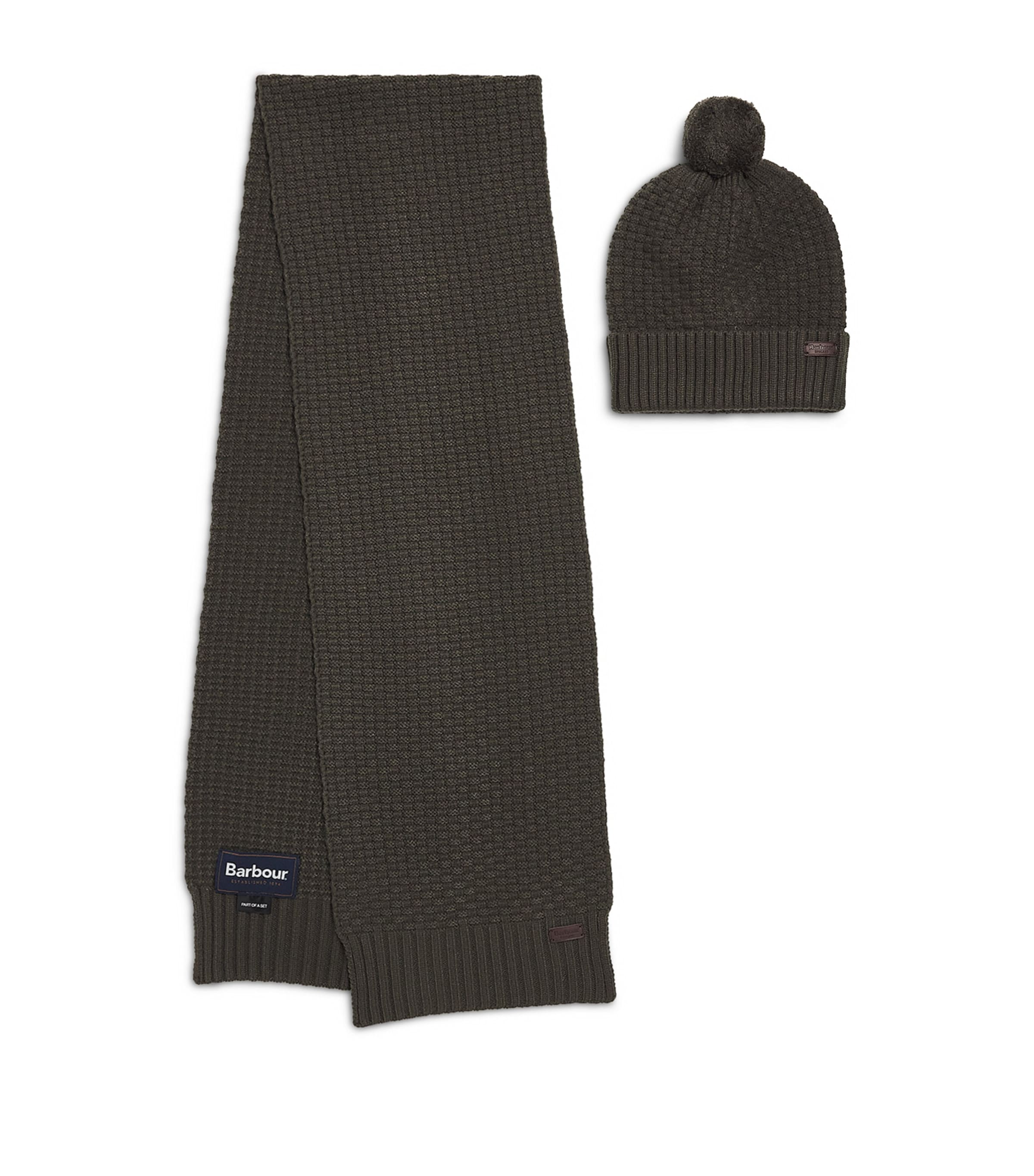 Barbour Ramside Beanie and Scarf Gift Set | Men New In | Men Accessories | Hats | Beanie Hats | Scarves | Designers | Barbour | Mens Accessories