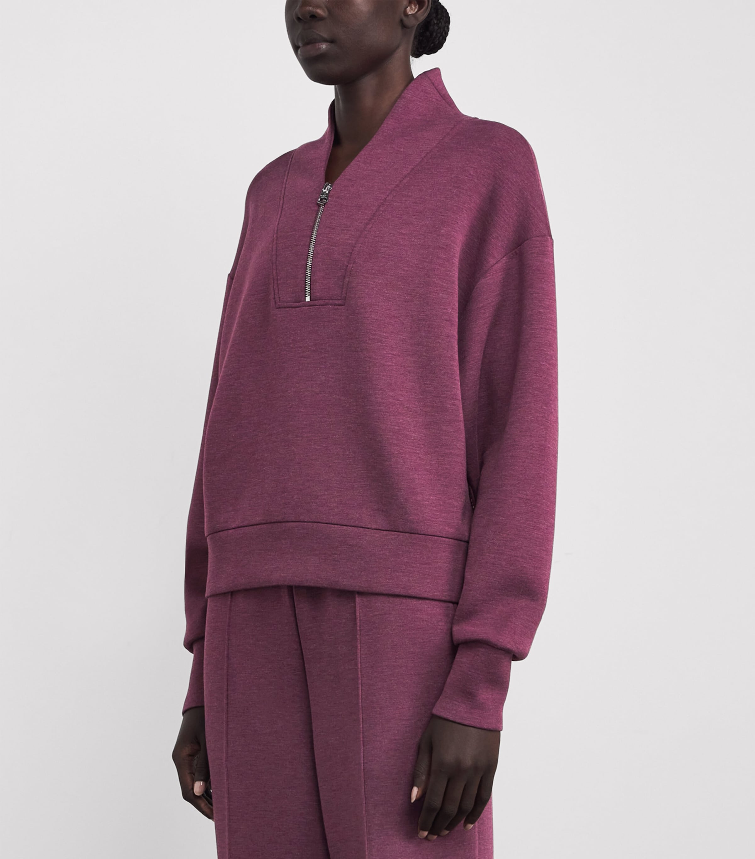 DoubleSoft Davidson Quarter-Zip Sweatshirt BURGANDY Image 3