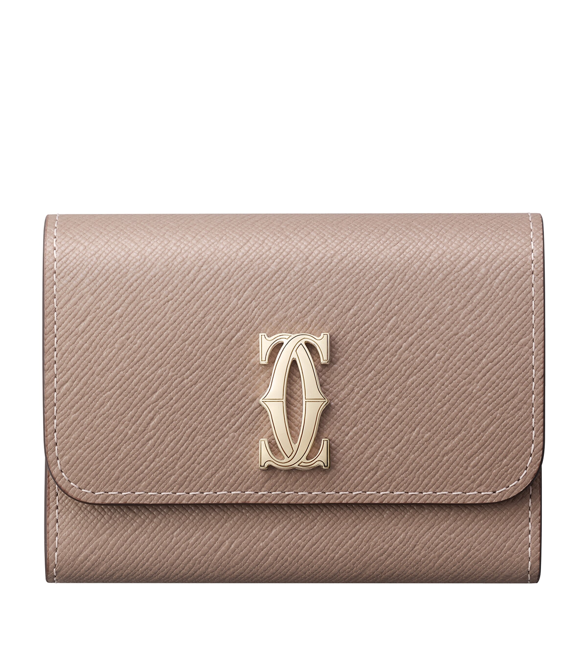 Cartier Leather C De  Mini Wallet In Brown