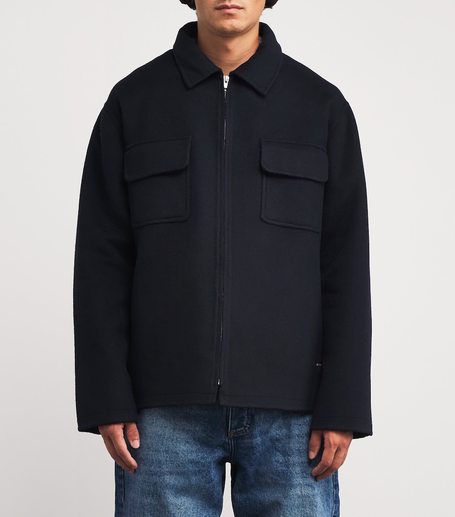 Wool-Blend Zip-Up Jacket NAVY BLUE Image 3