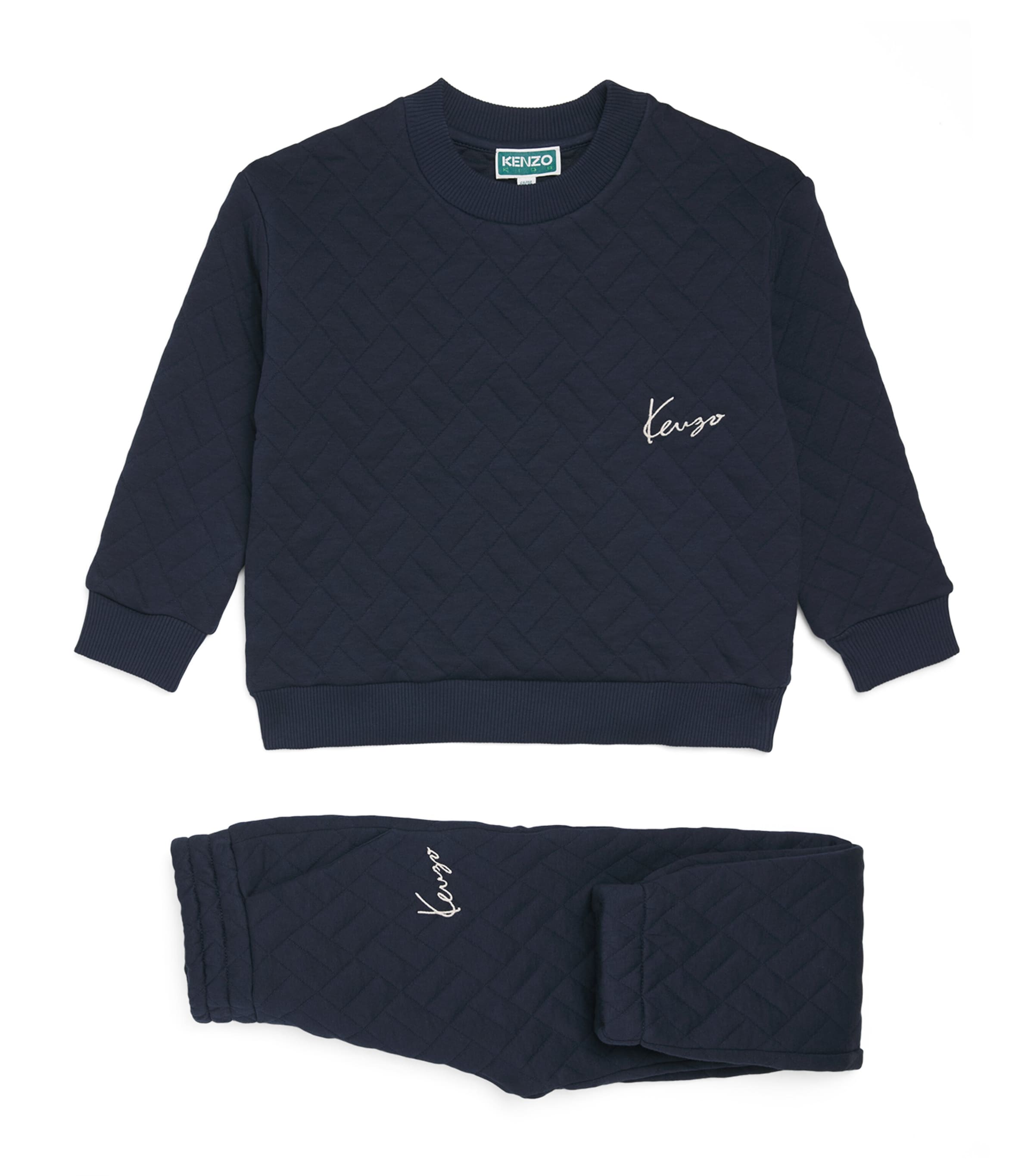 Kenzo Cotton-blend Quilted Tracksuit Set In Blue