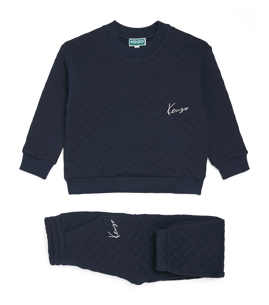 Cotton-Blend Quilted Tracksuit Set (2-14 Years) NAVY Image 1