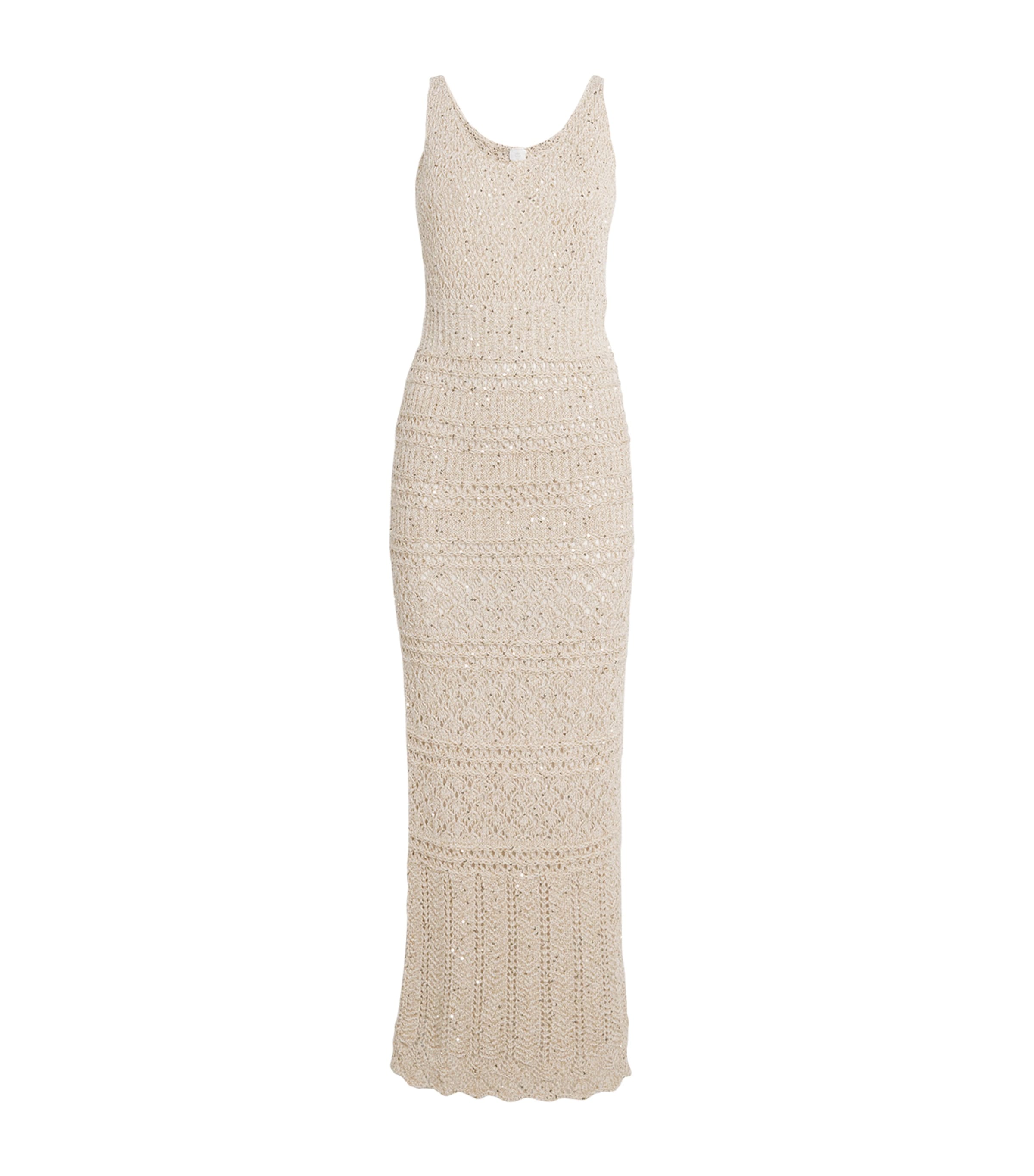Eleventy Cotton Sequinned Maxi Dress
