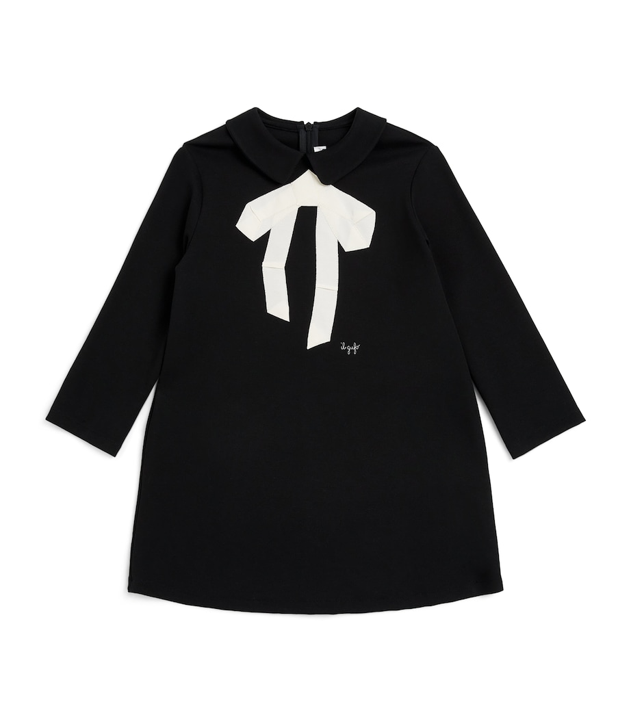 Bow-Embellished Dress (2-10 years) 0910BLACK/MILK Image 1