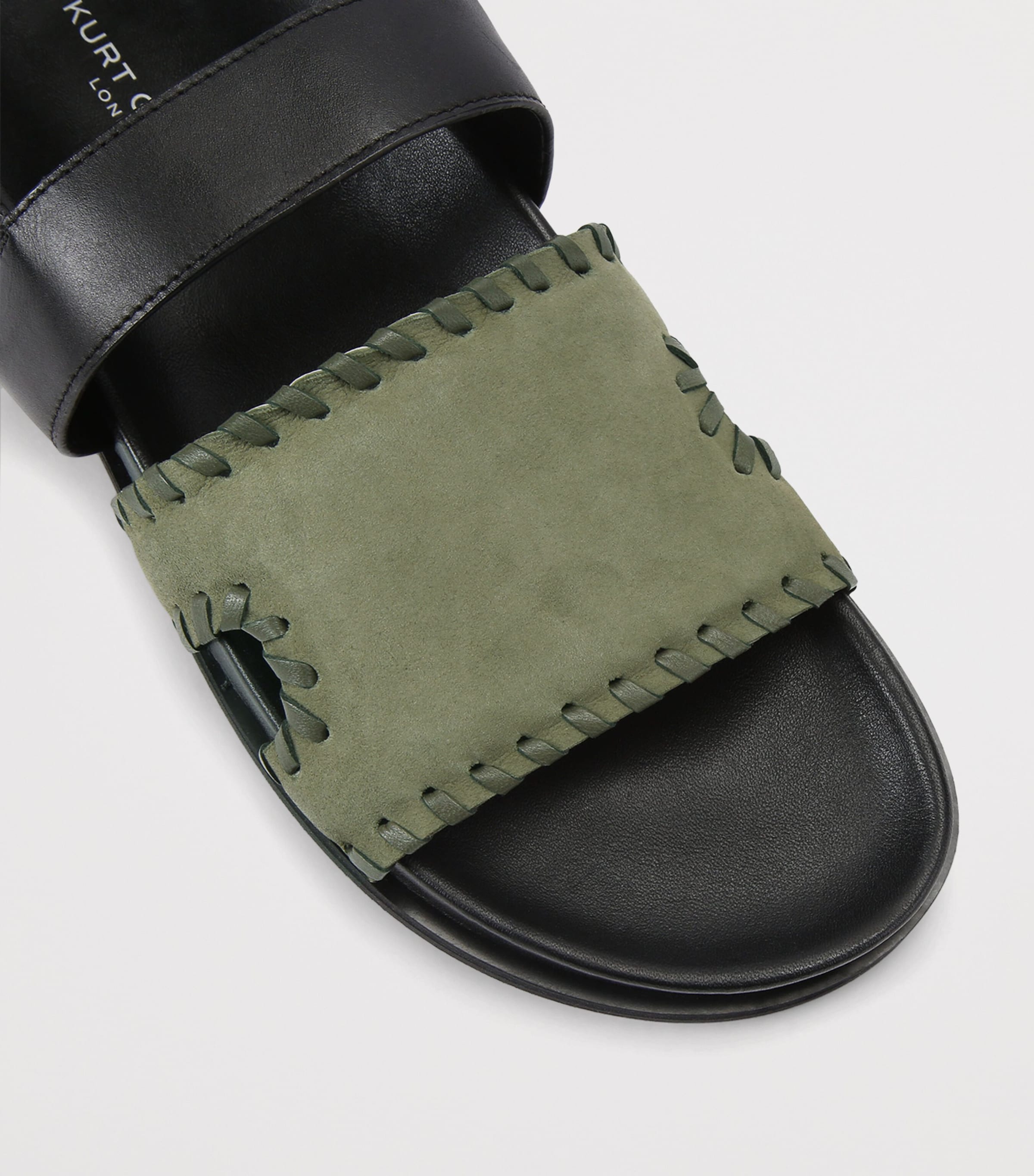 Kurt Geiger London Suede Baker Sandals Blk/green Image 2