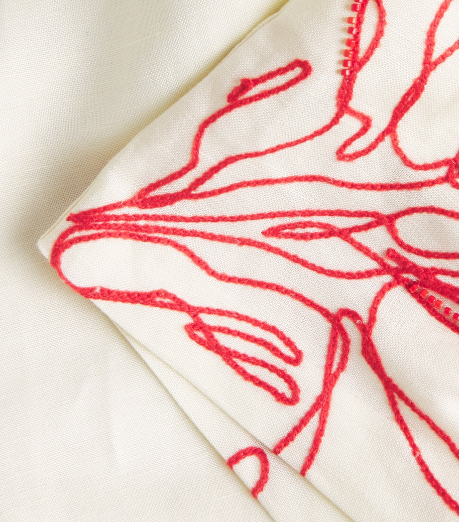 Linen-Blend Embroidered Eviva Shorts L10 LEMON Image 5