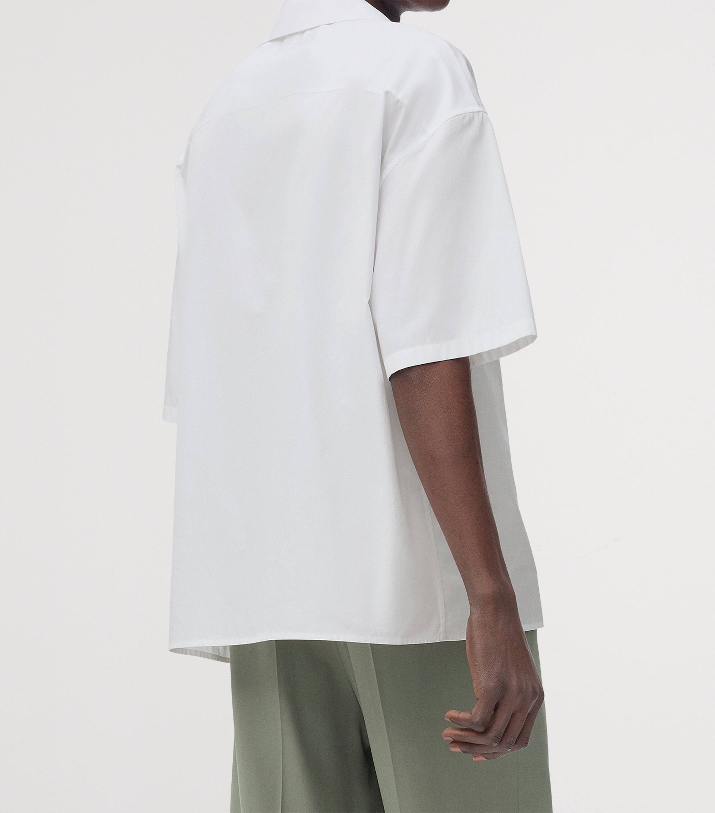 Cotton-Blend Short-Sleeve Shirt WHITE Image 4