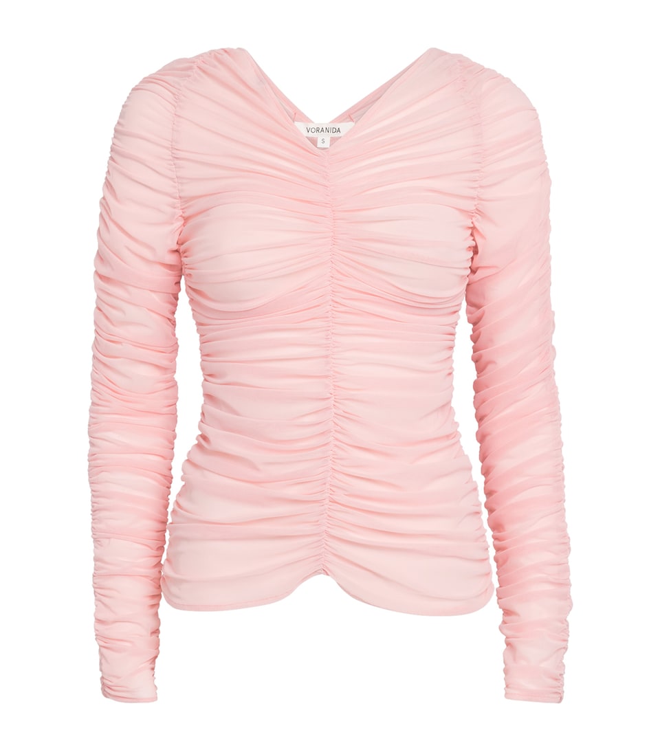 Ruched Long-Sleeve Top