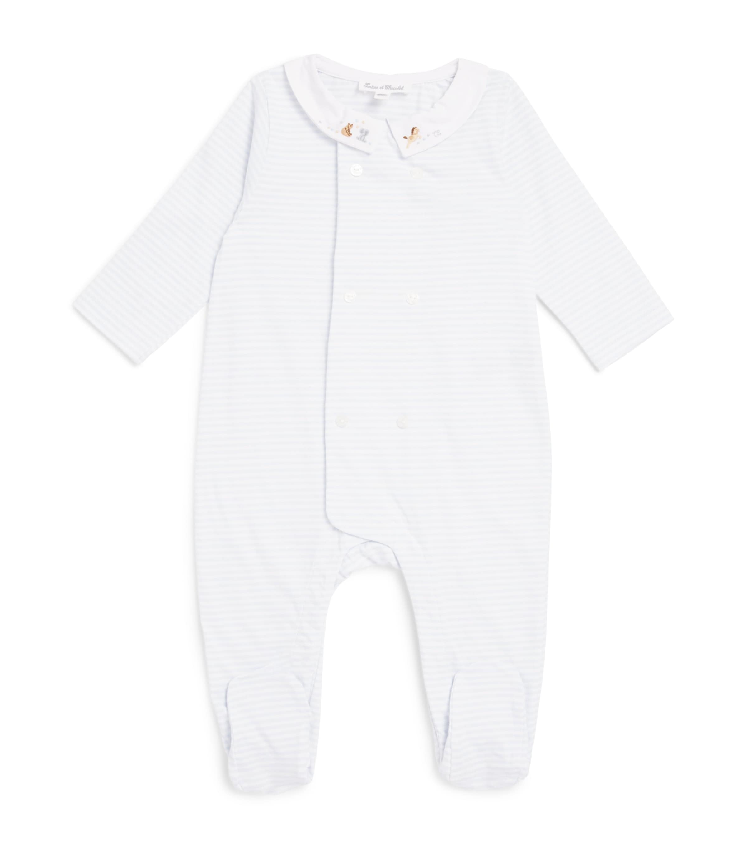 Tartine et Chocolat Cotton Embroidered All-In-One (0-24 Months) Ciel Image 1