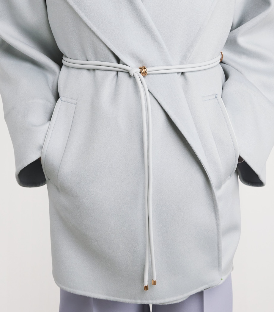 Cashmere Wrap Coat A22 LIGHT BLUE - SKY Image 6