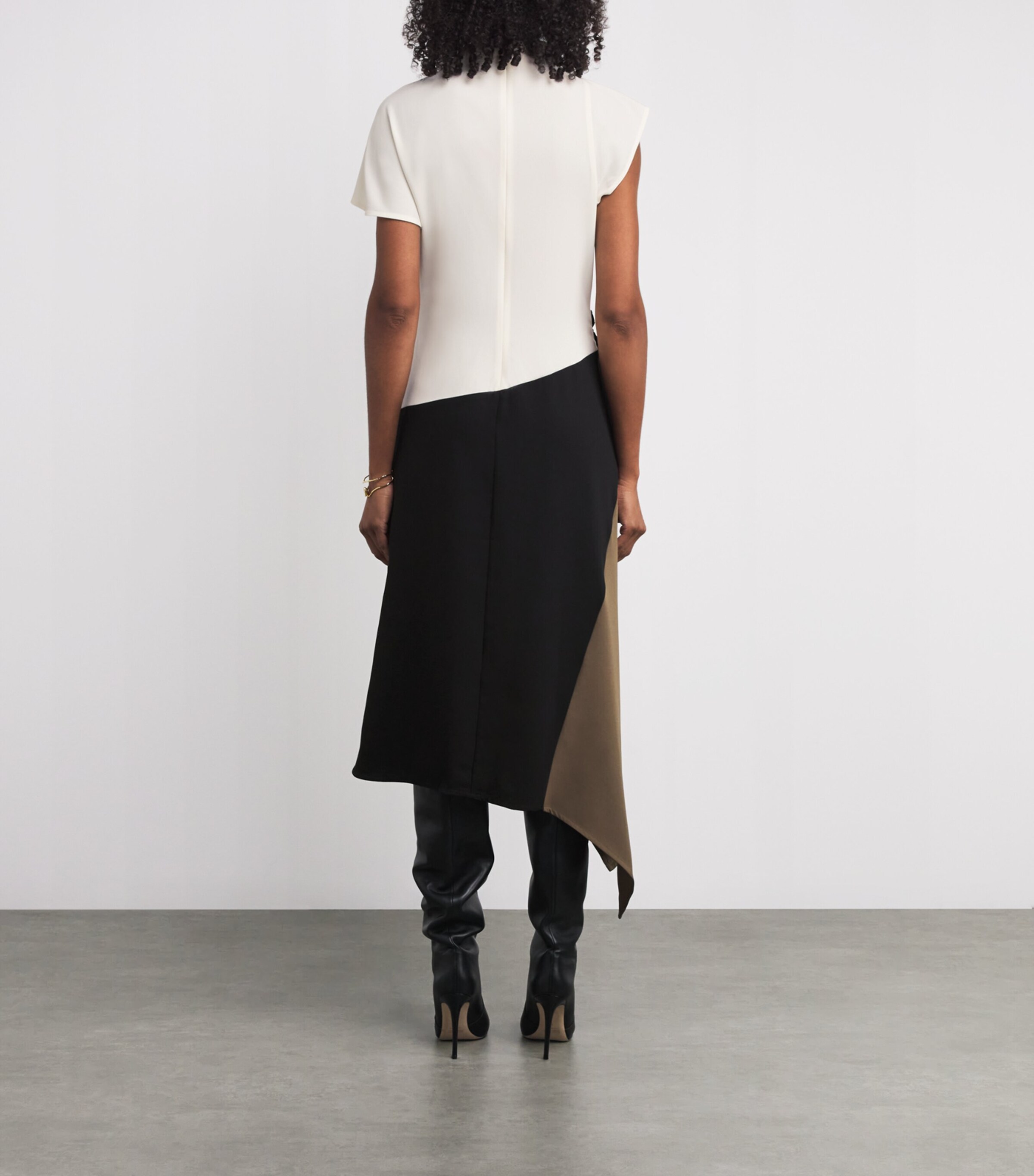 Asymmetric Davina Midi Dress BLKM BLACK MULTI Image 3