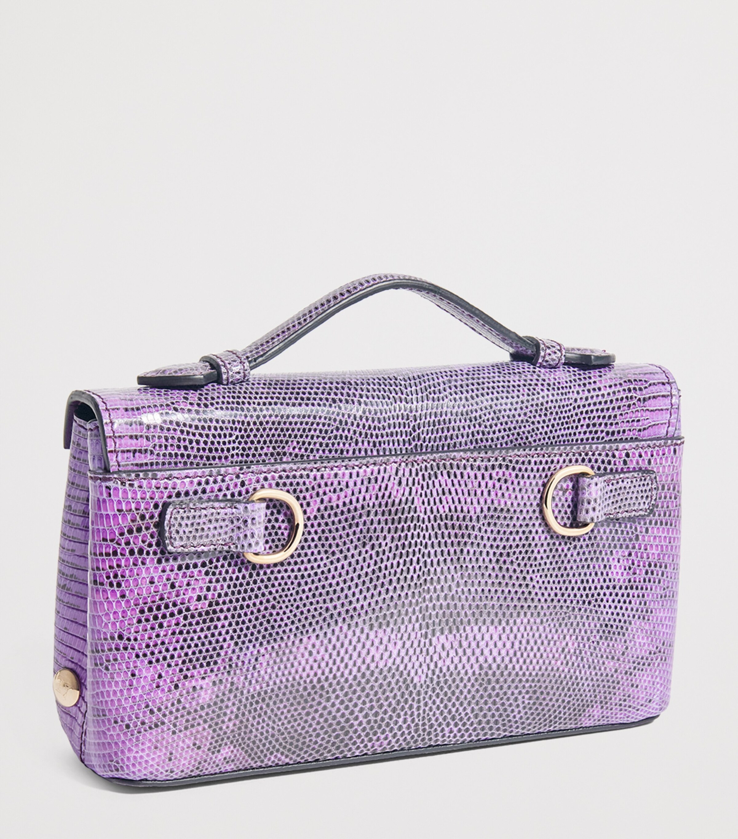 Lizard Skin Top-Handle Bag MAUVE JAVA Image 3