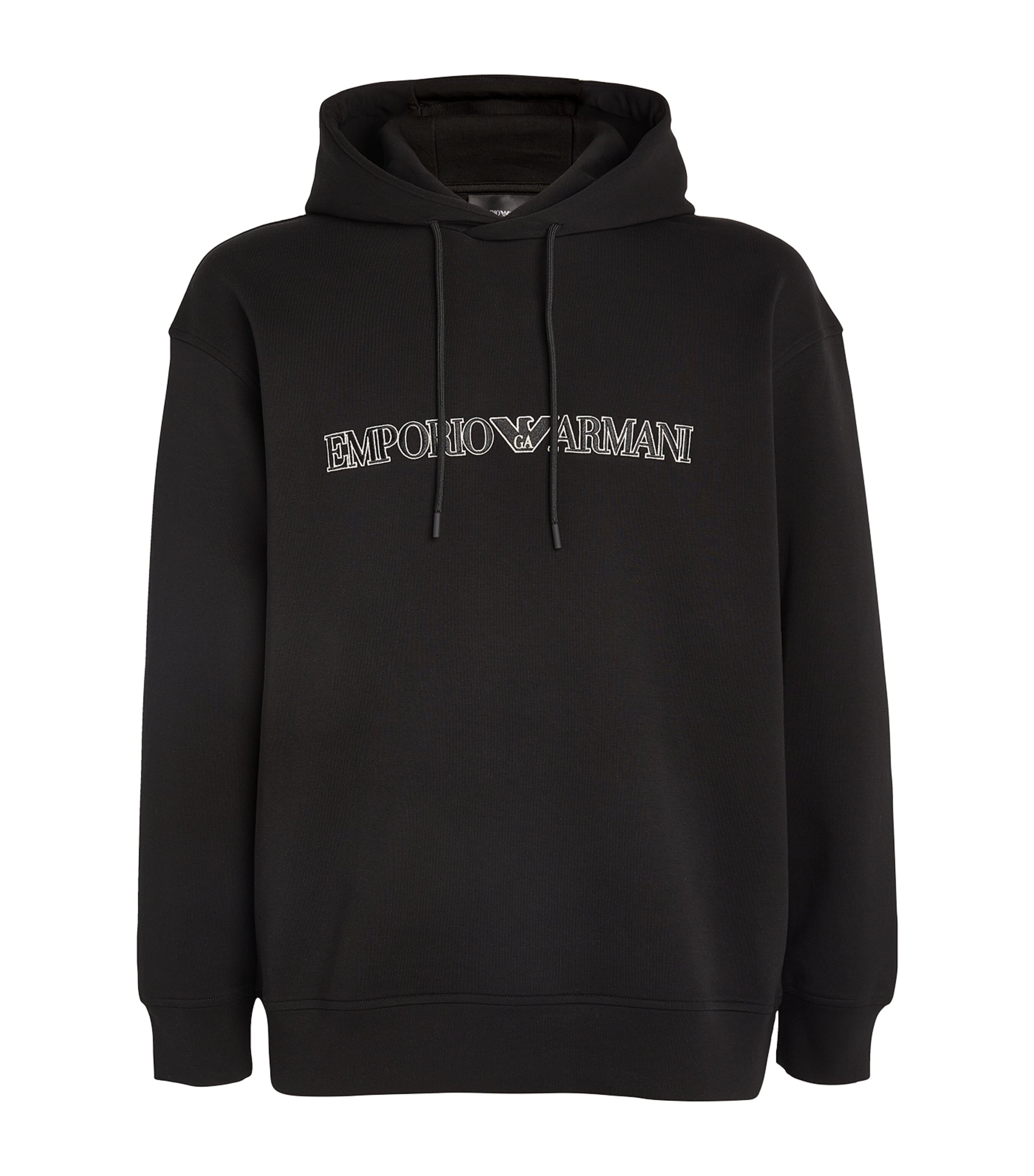 Emporio Armani Oversized Logo Hoodie In Black