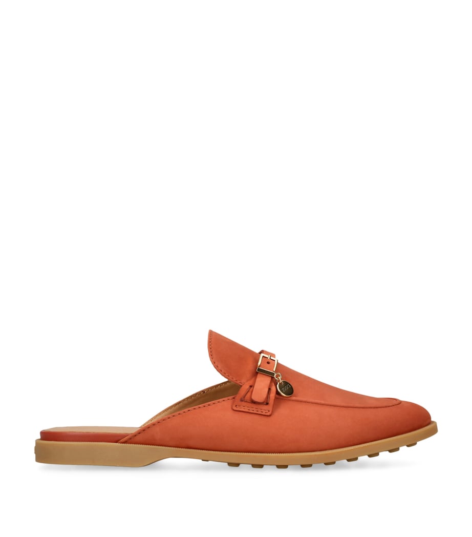 Tod's Suede Slippers Orange Image 1