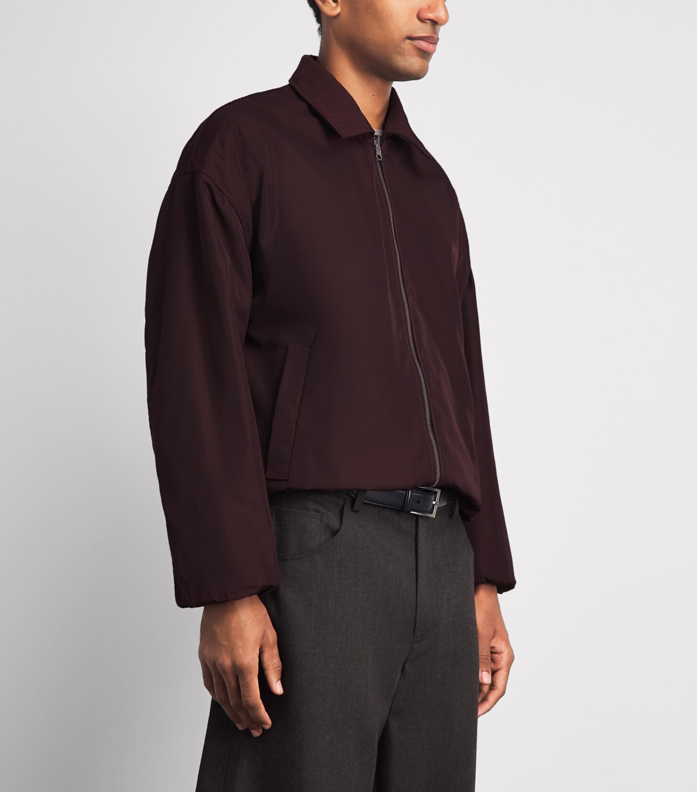 Arma Mens Reversible Backett Leather Bomber Jacket Shiraz Image 6
