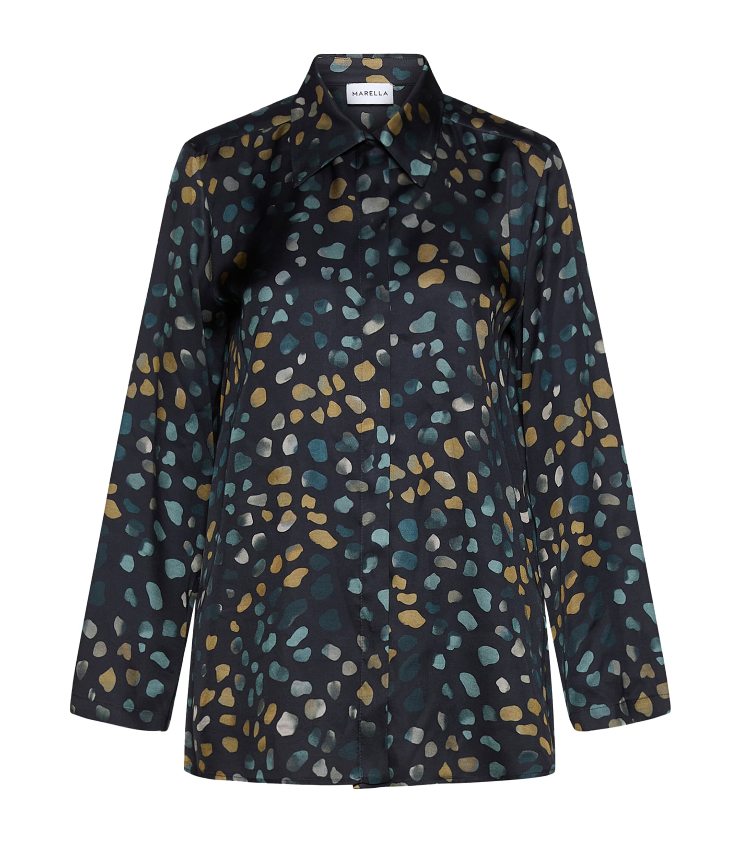 Marella Womens Twill Printed Shirt Navy Image 1