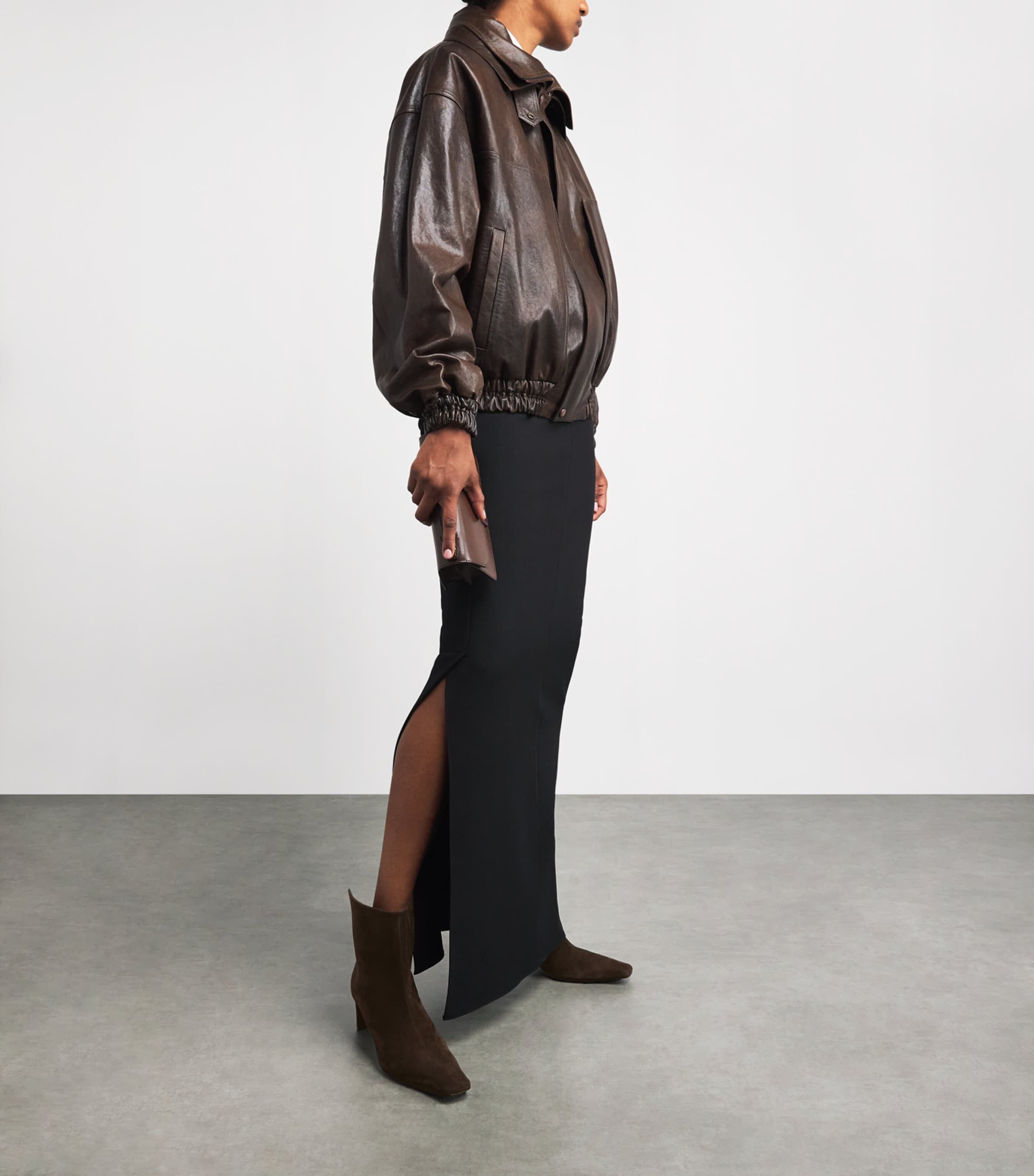 Suede Ona Ankle Boots 55 DARK BROWN Image 5