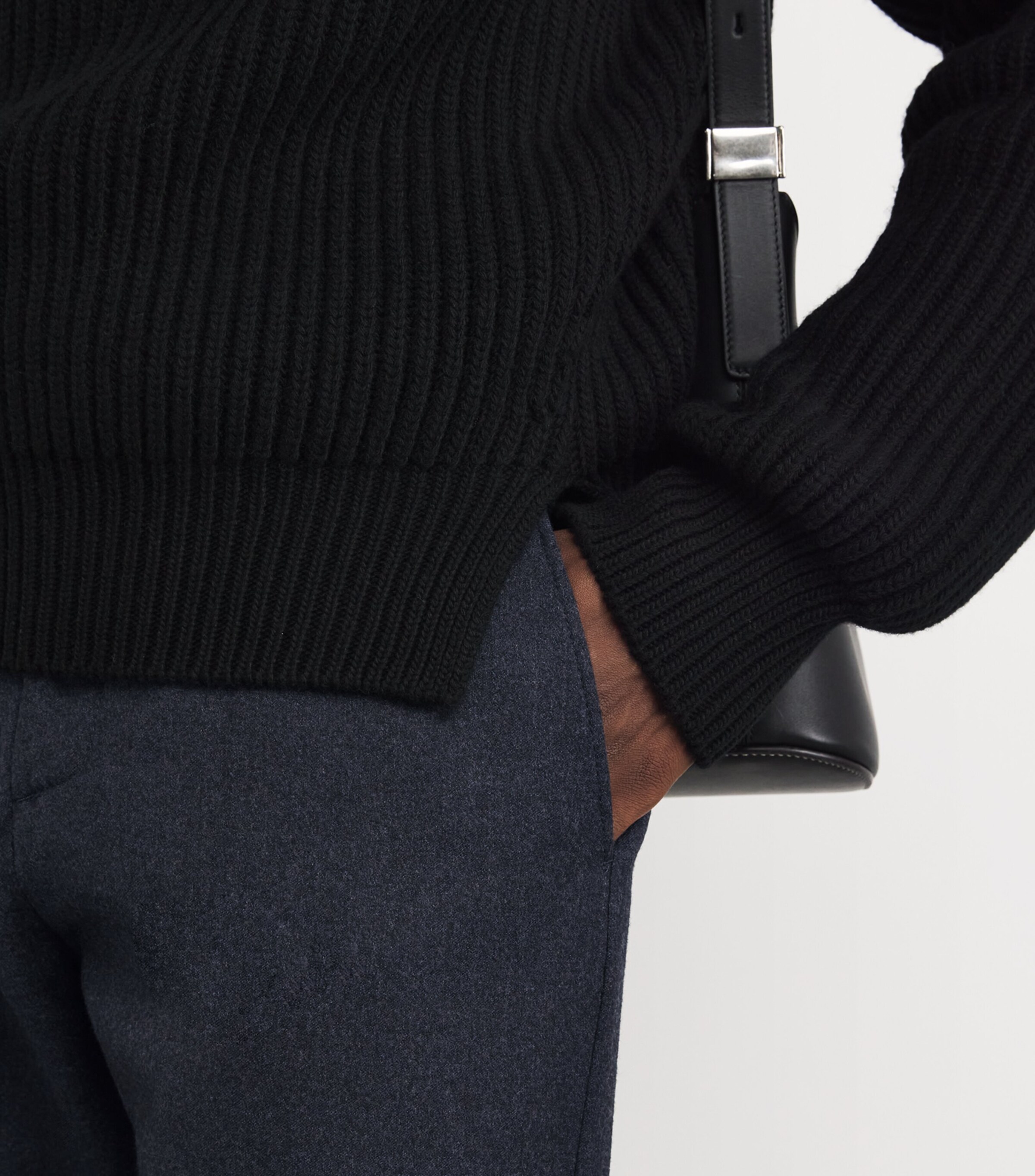 Canali Mens Wool Drawstring Straight Trousers Image 5