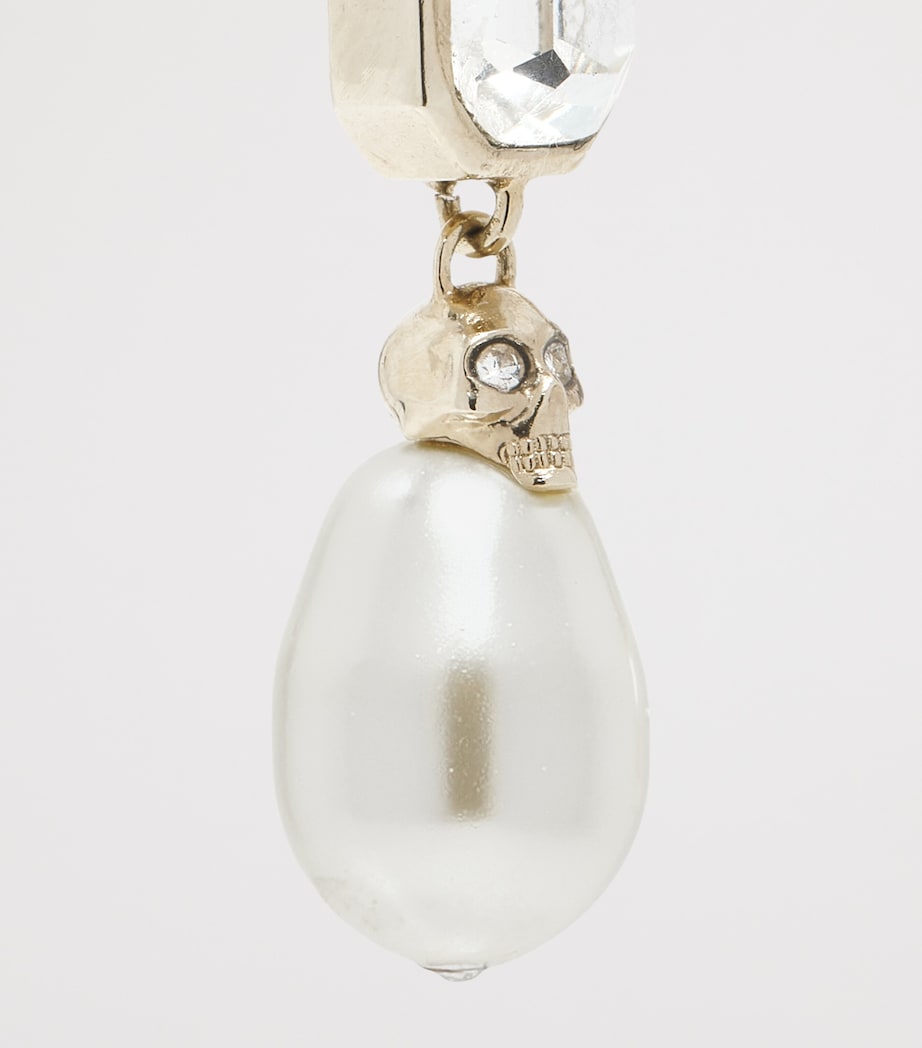 McQueen Embellished Skull Drop Earrings Image 3