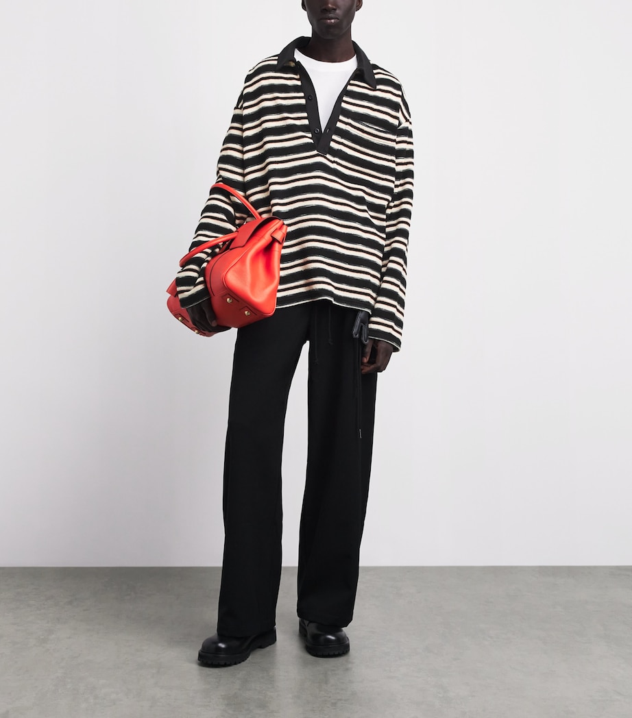 Song For The Mute Mens Stripe Polo Shirt Black Image 2