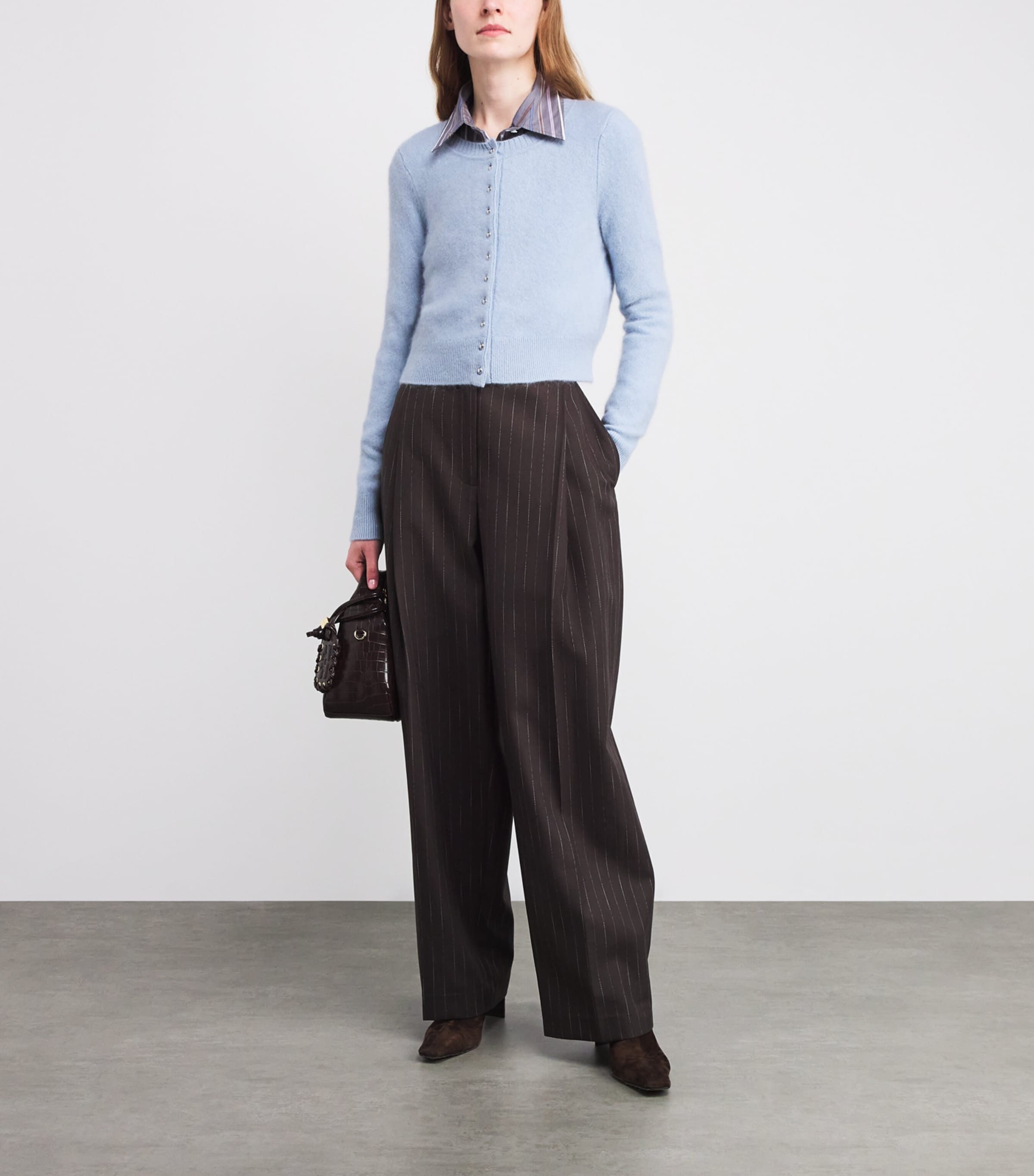 Wool Brushed Cardigan SKY Image 2