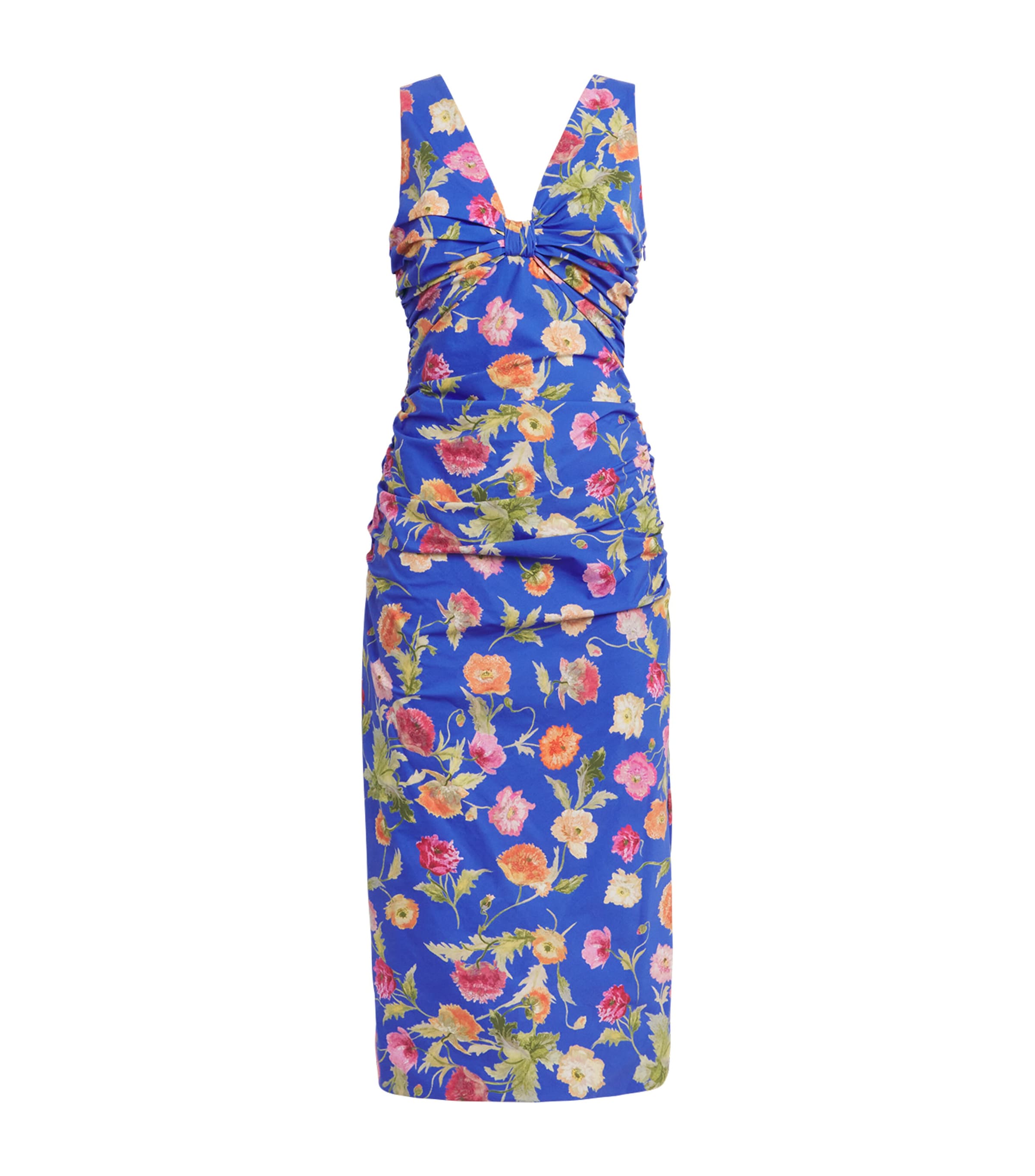 Poppy Print sleeveless Midi Dress 475 BLUEBELL MULTI Image 1