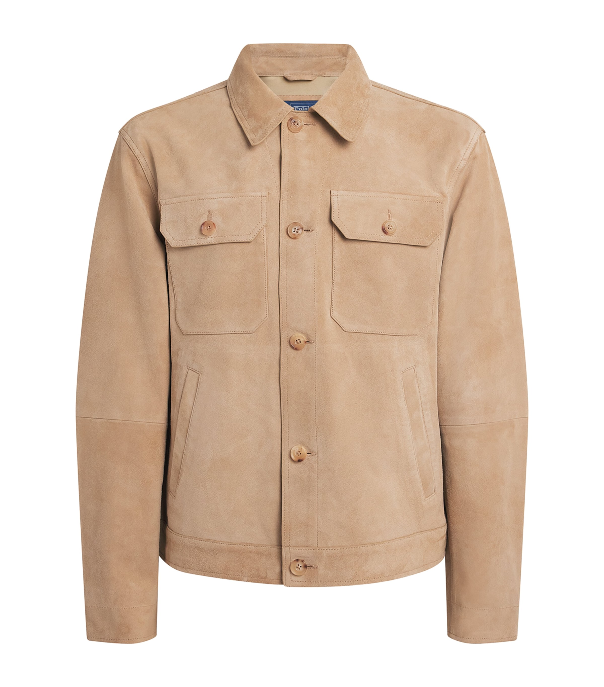 Polo Ralph Lauren Mens Suede Jacket Cafe Tan Suede Image 1