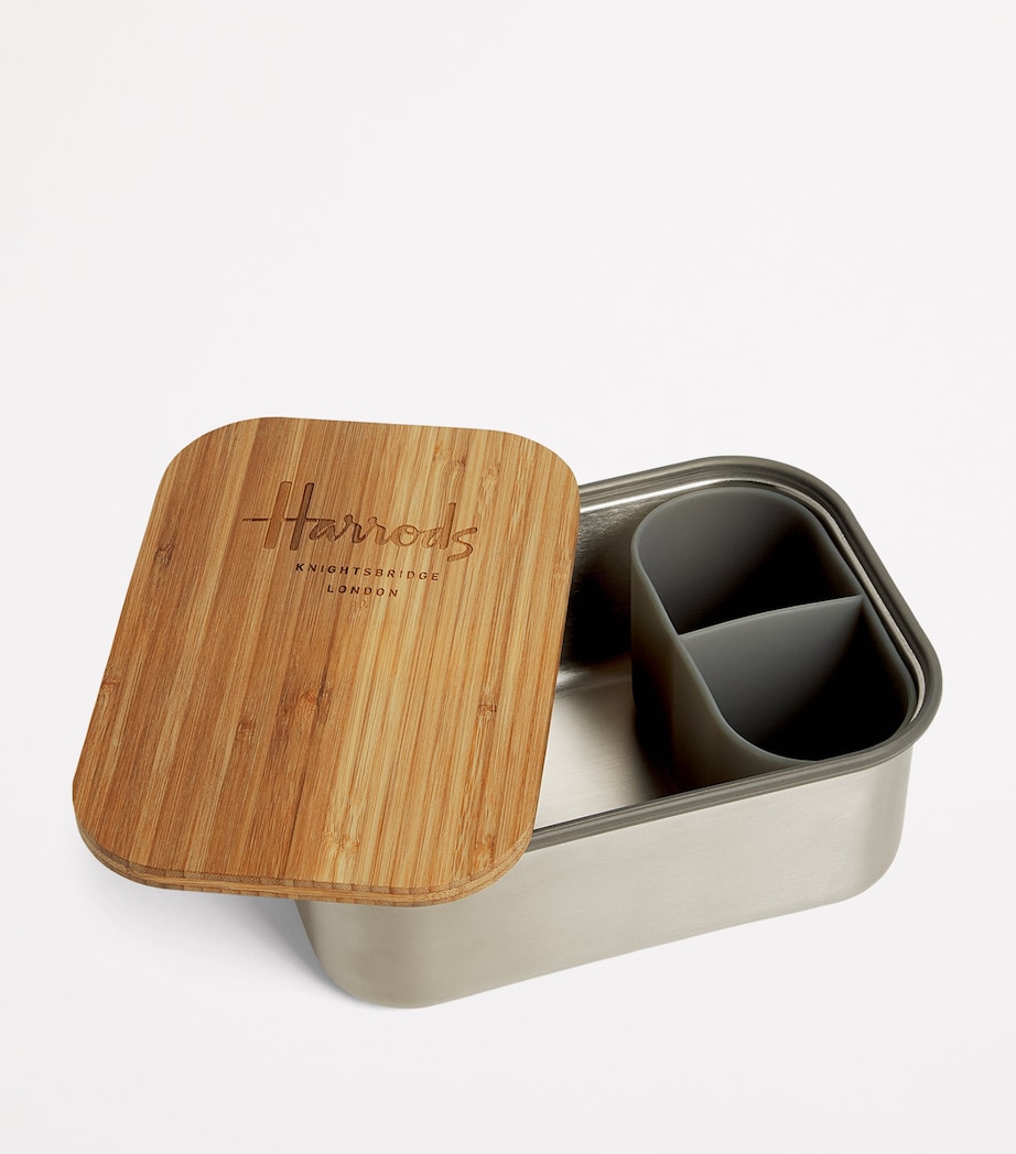 Bamboo-Lid Lunch Box HARRODS GREEN Image 2