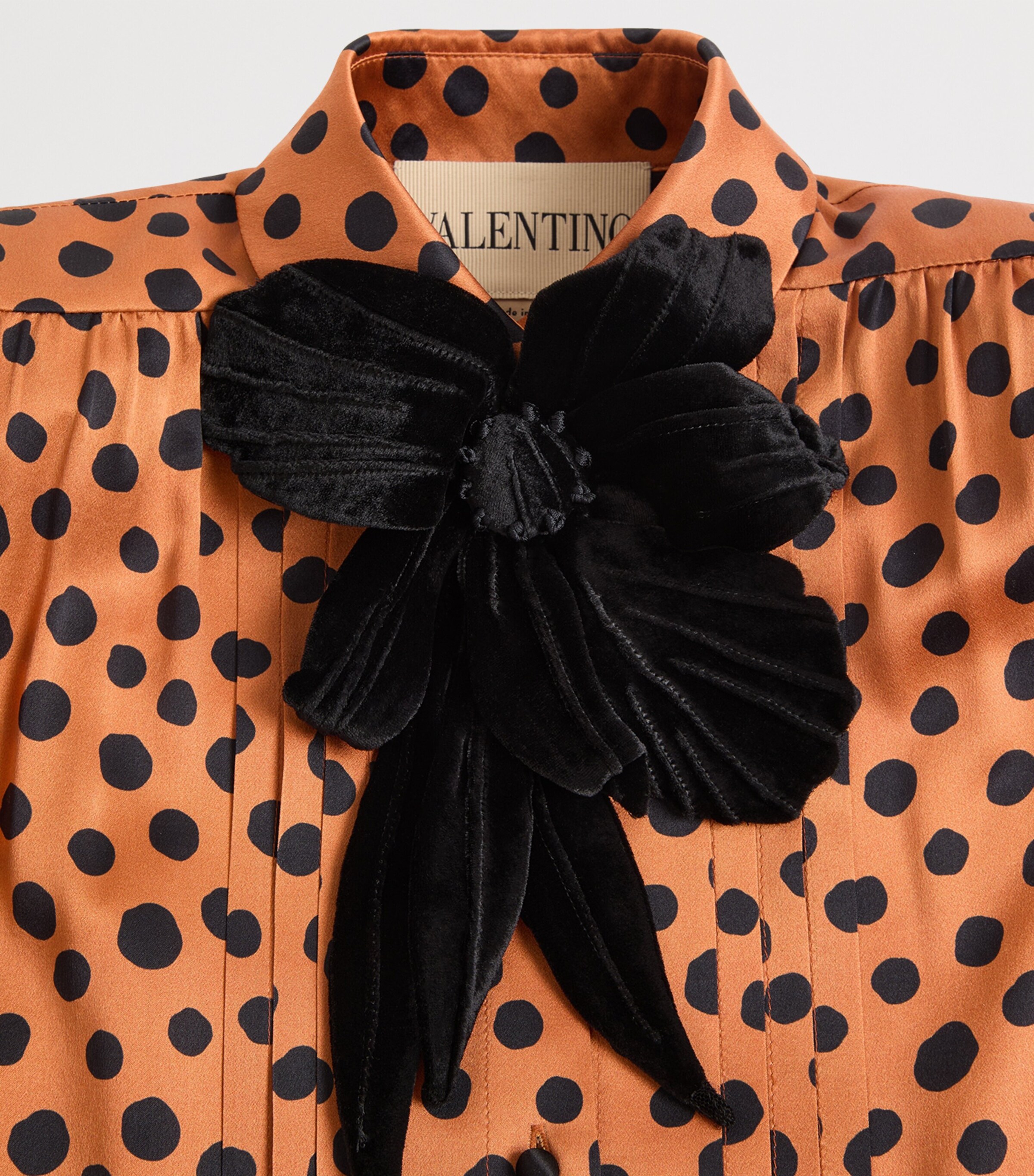 Valentino Womens Silk Polka-Dot Embroidered Blouse Image 8
