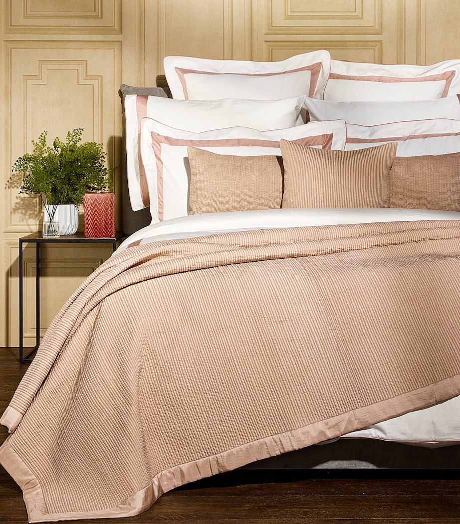 Harrods of London Fitzroy Super King Bedspread (250cm x 260cm) Blush Image 3