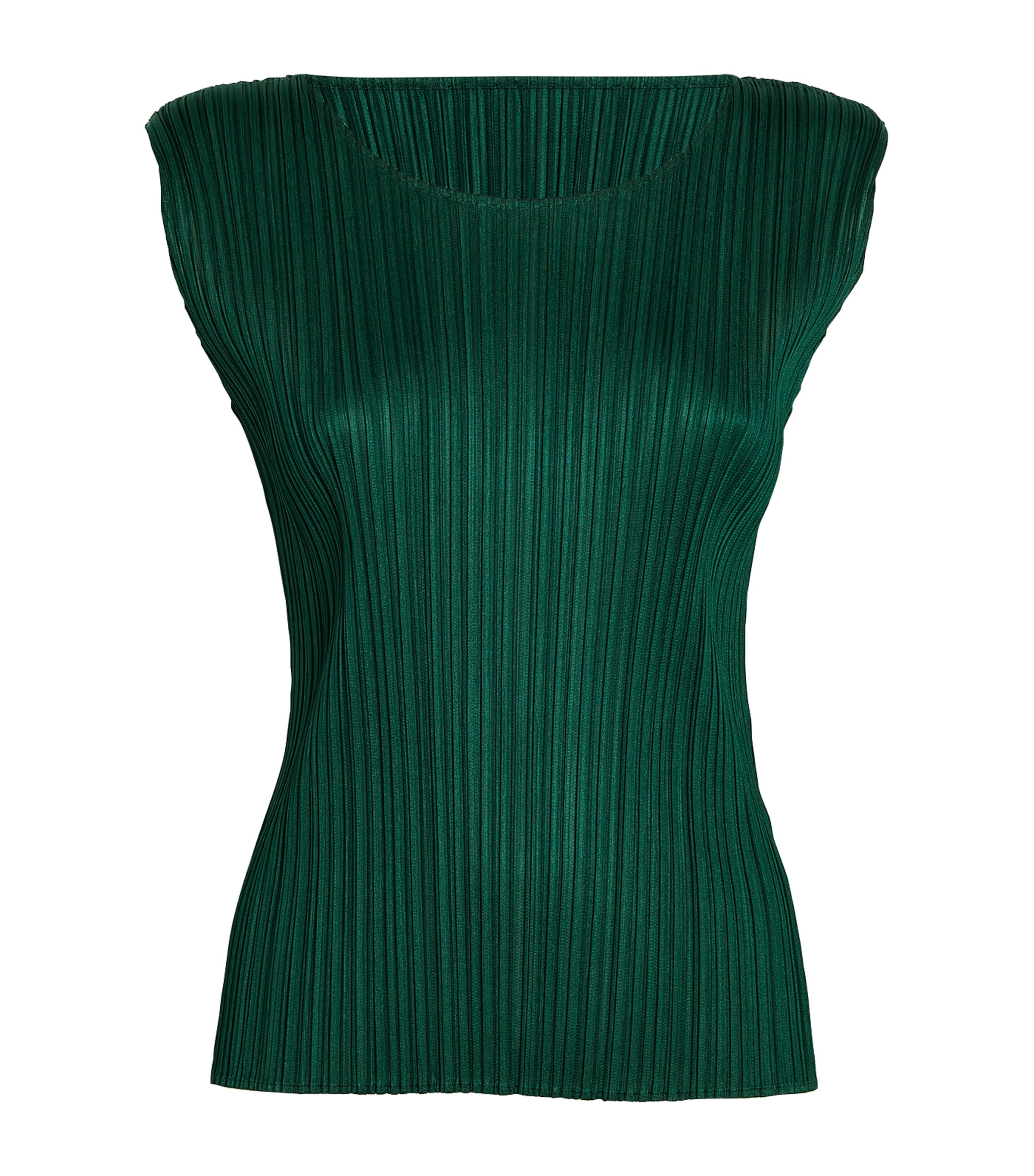 Shop Issey Miyake Sleeveless New Colorful Basics Tank Top In Green