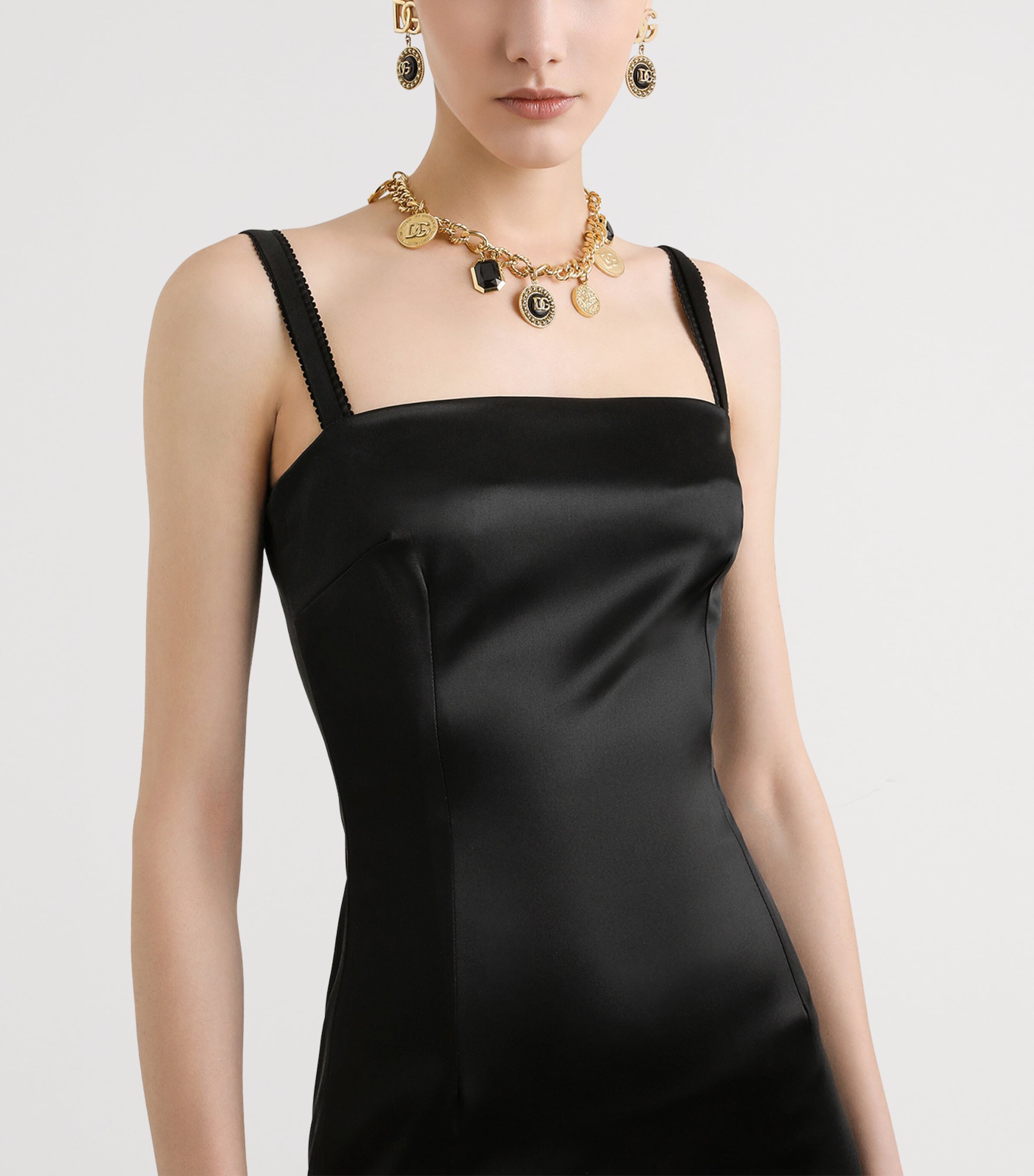 Satin Mini Dress N0000-BLACK Image 2