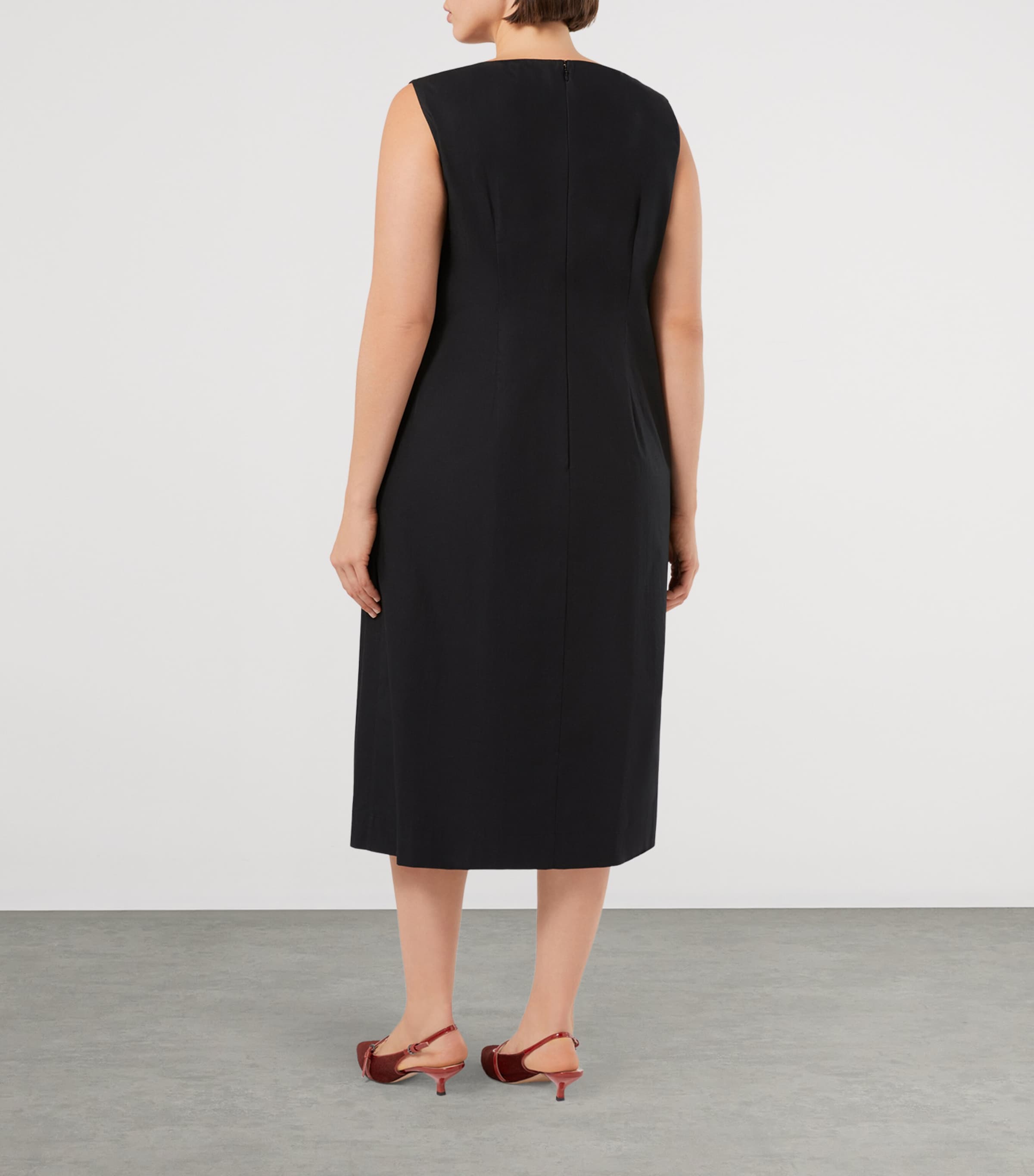 Poplin Bessica Midi Dress BLACK Image 4