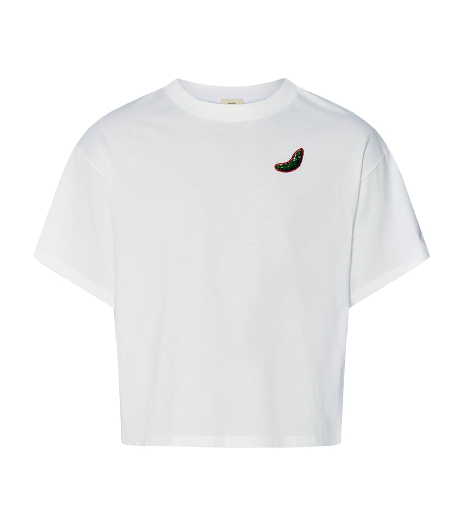 Hanro Womens x Charlotte Adam Cotton T-Shirt White Image 1