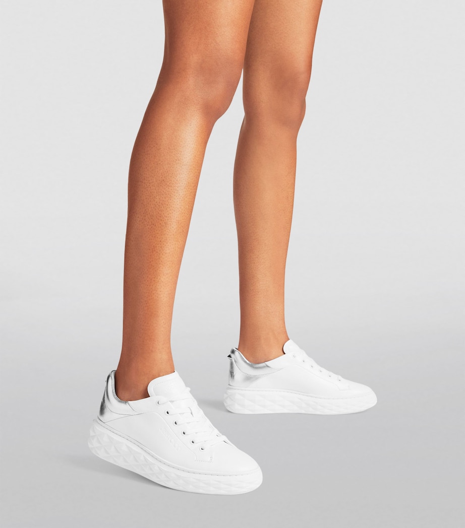 Diamond Light Maxi Leather Sneakers V WHITE/SILVER Image 6