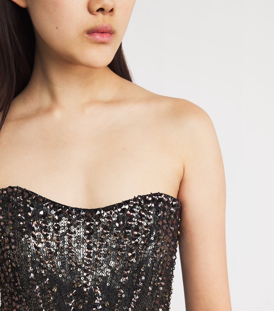 Sequinned Lior Gown OMBRE GUNMTL/LIQ Image 4