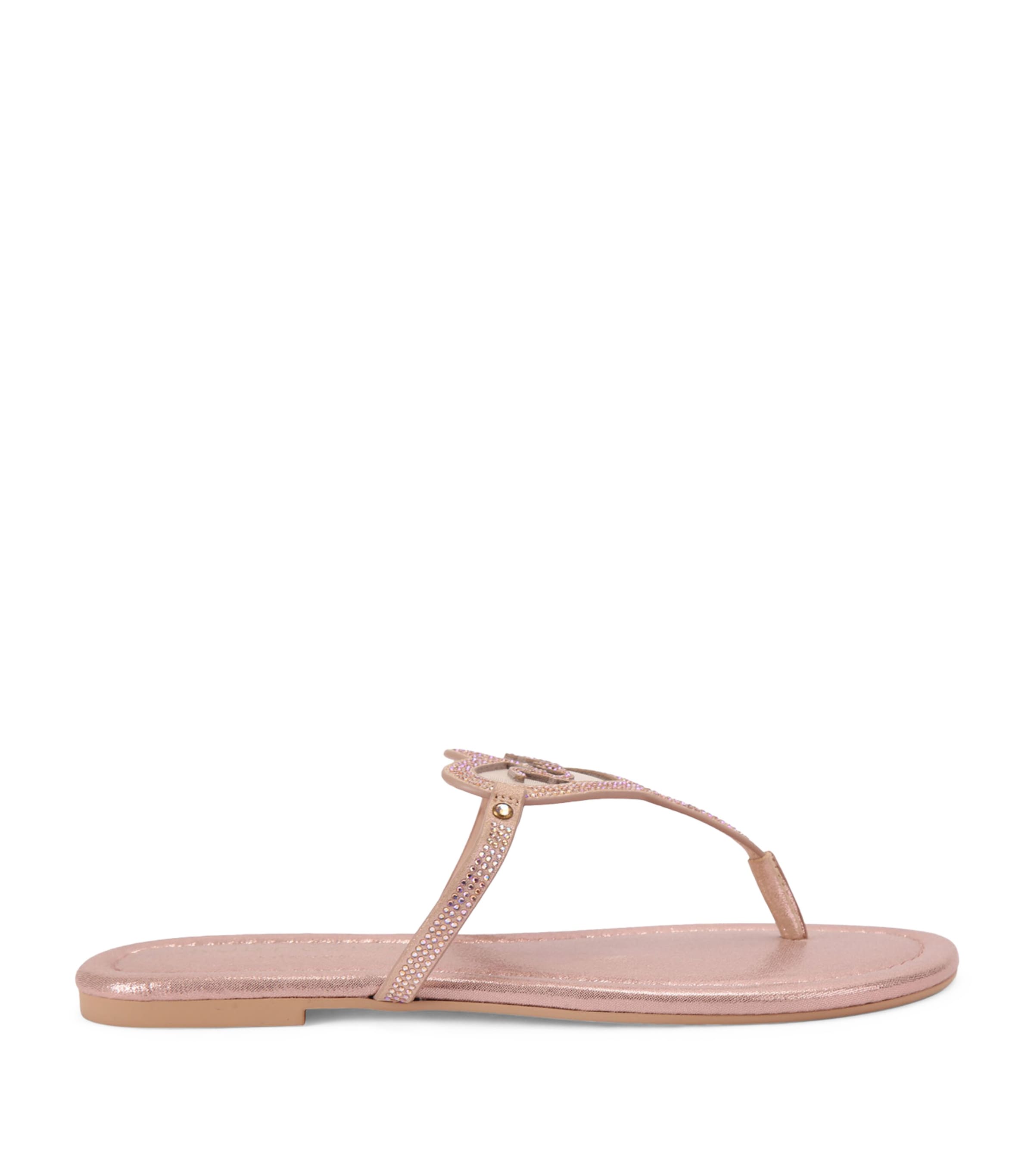 Kurt Geiger London Leather Heart T-Bar Sandals Blush Image 1