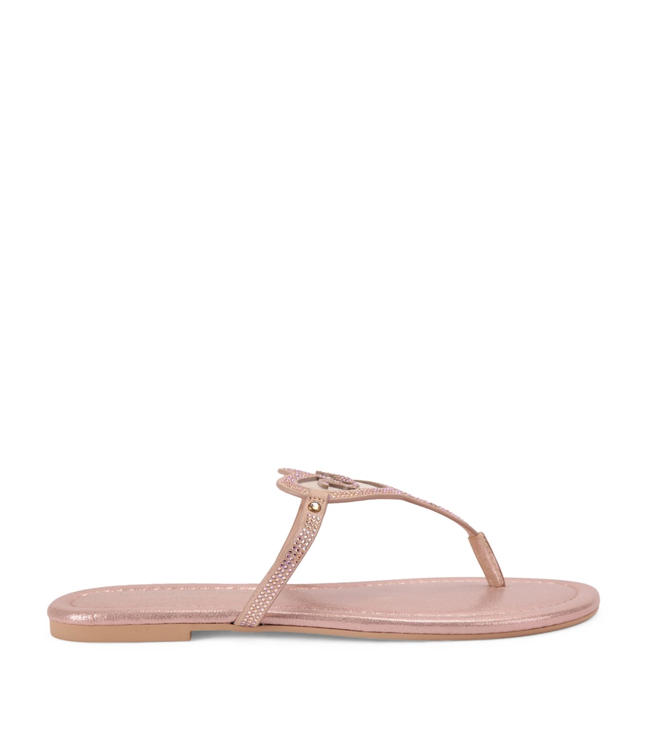 Kurt Geiger London Leather Heart T-Bar Sandals Blush Image 1