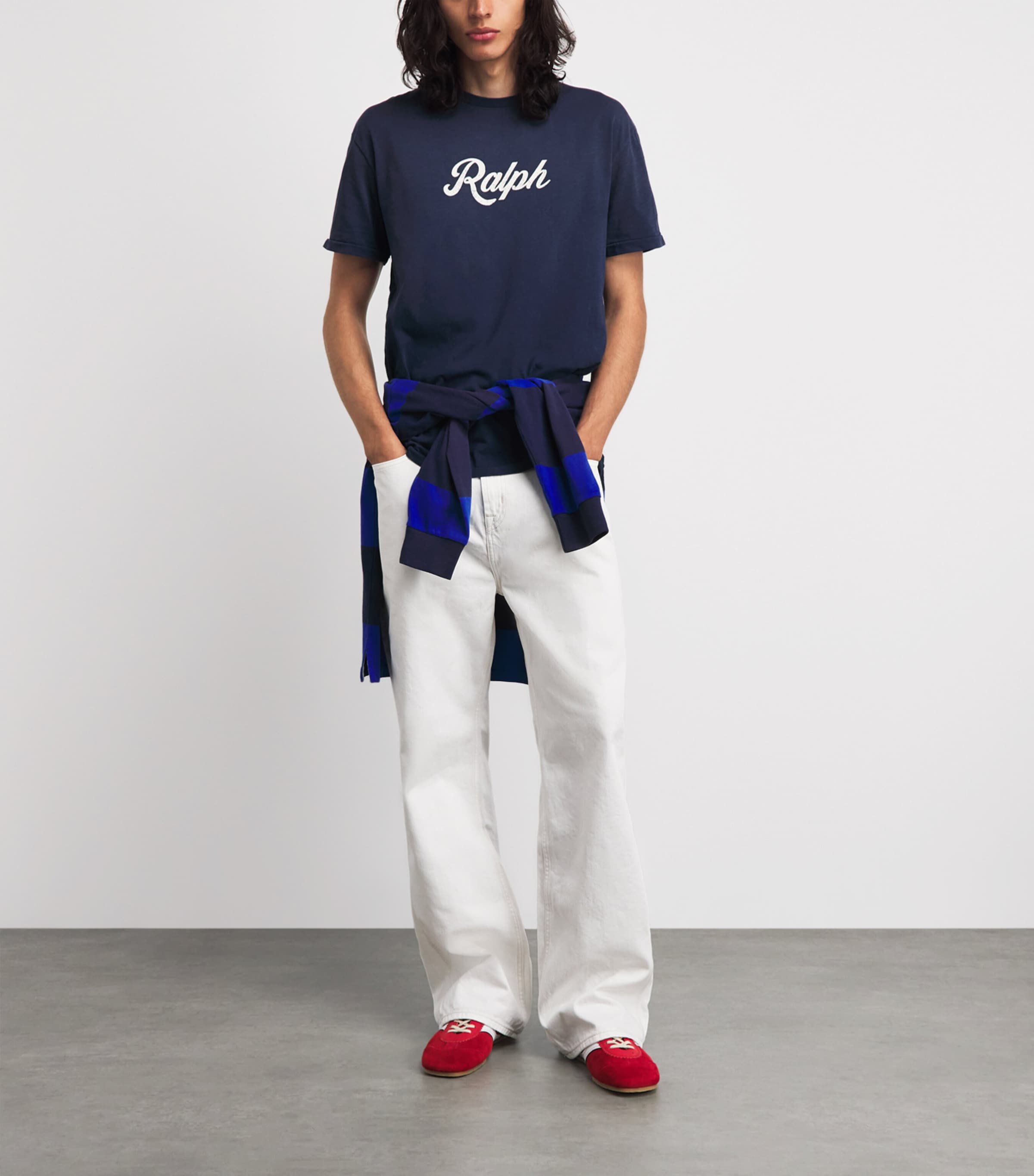 Polo Ralph Lauren Mens Cotton Vintage Logo T-Shirt Dark Cobalt/white Image 2