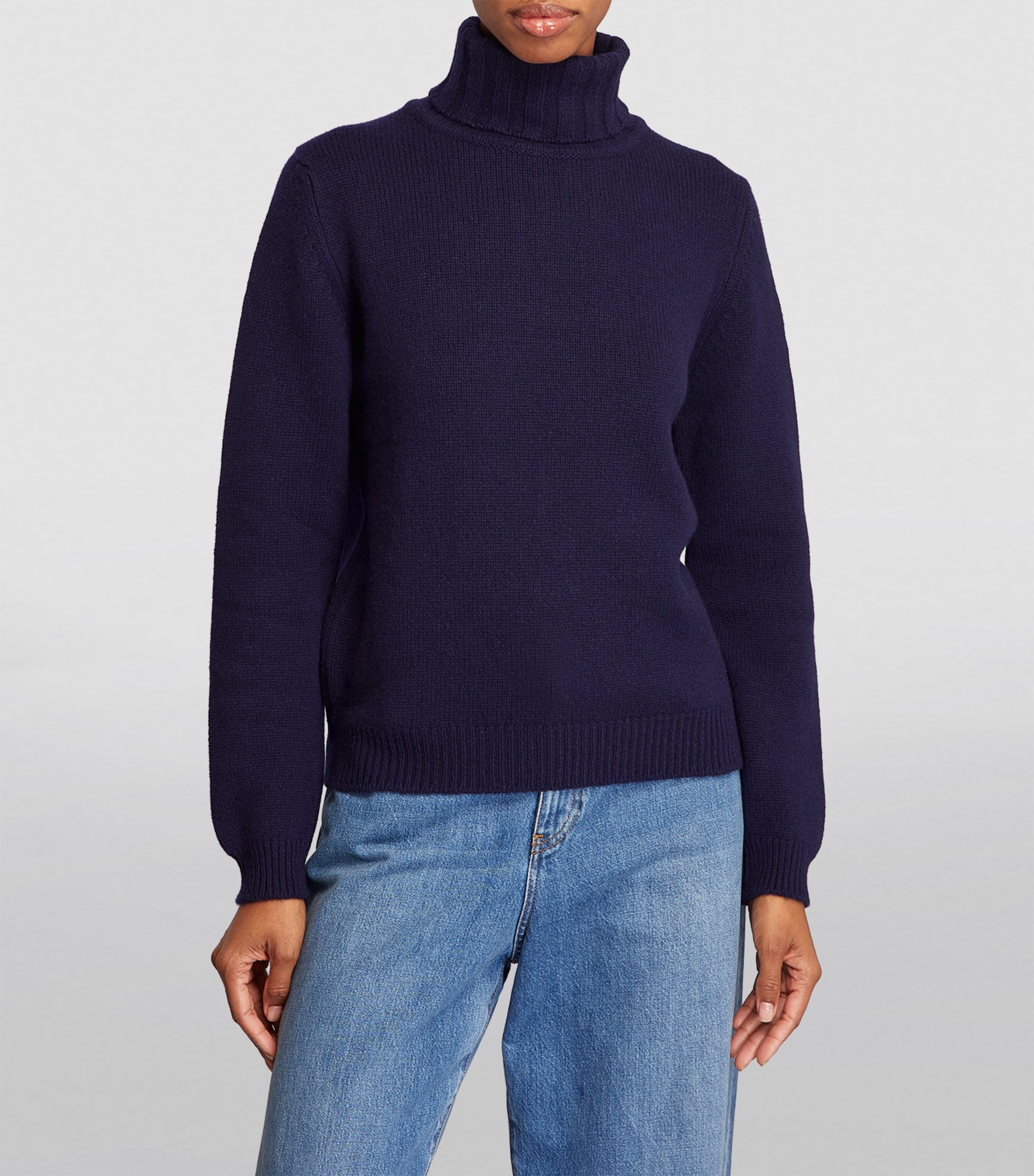 Cashmere Rollneck Sweater NAVY Image 3