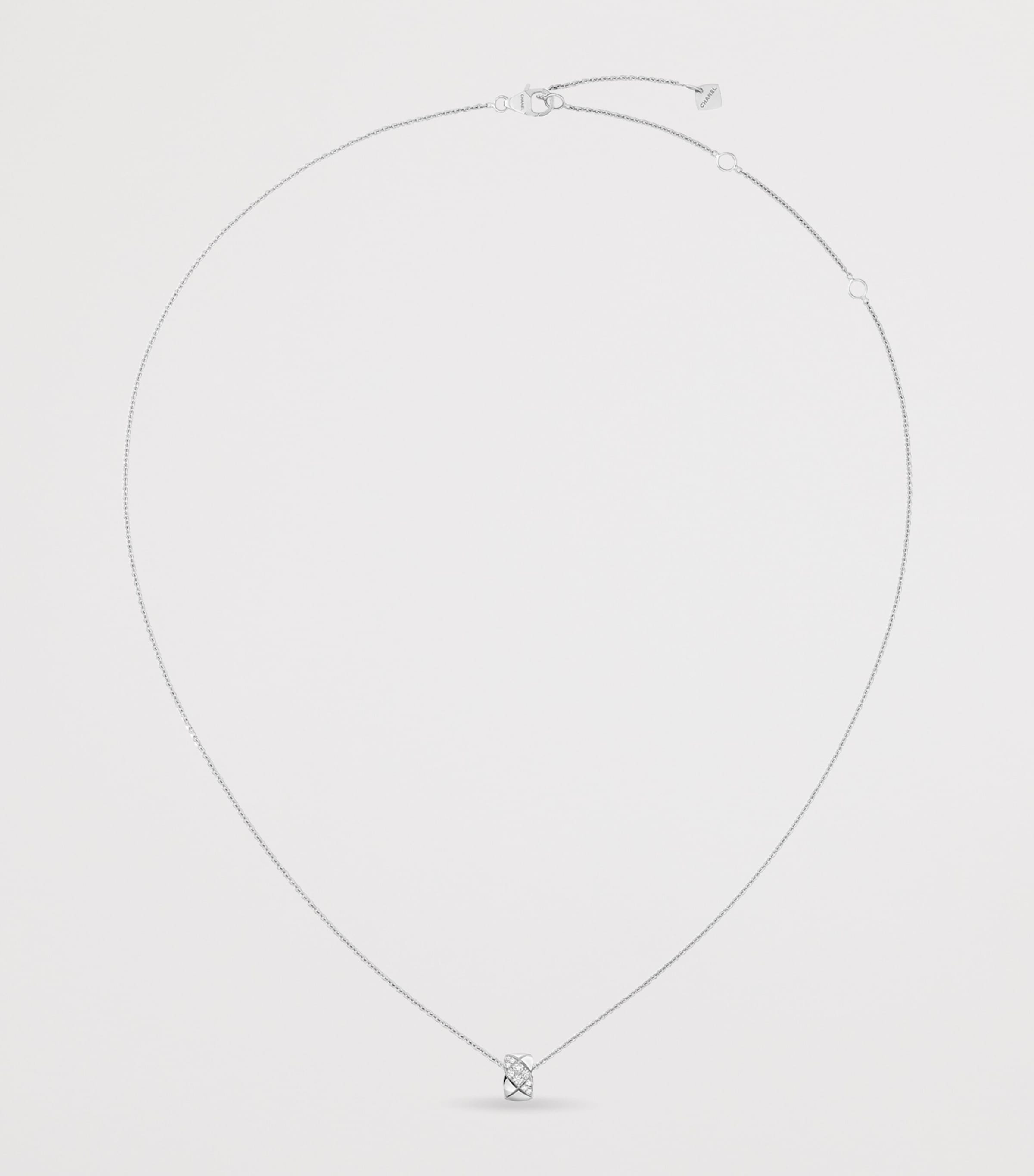 White Gold and Diamond Coco Crush Necklace WHITE GOLD Image 3