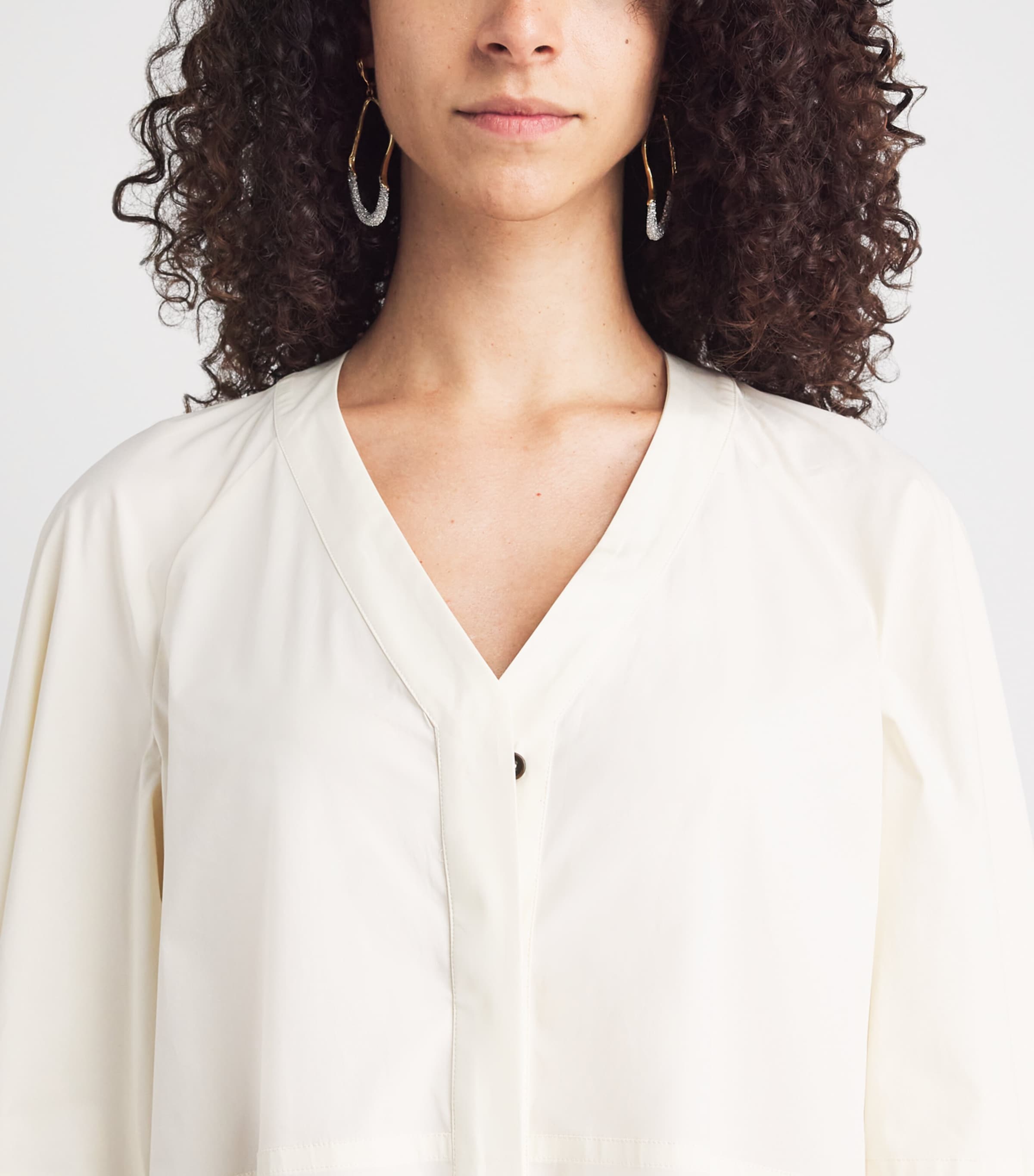 RETORI Womens Cotton Poplin Maxi Shirt Dress White Image 3