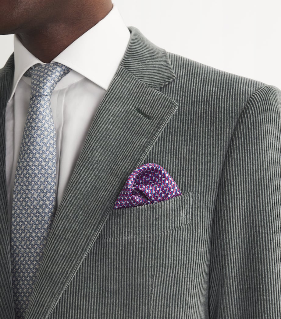Canali Silk Jacquard Pocket Square Image 3
