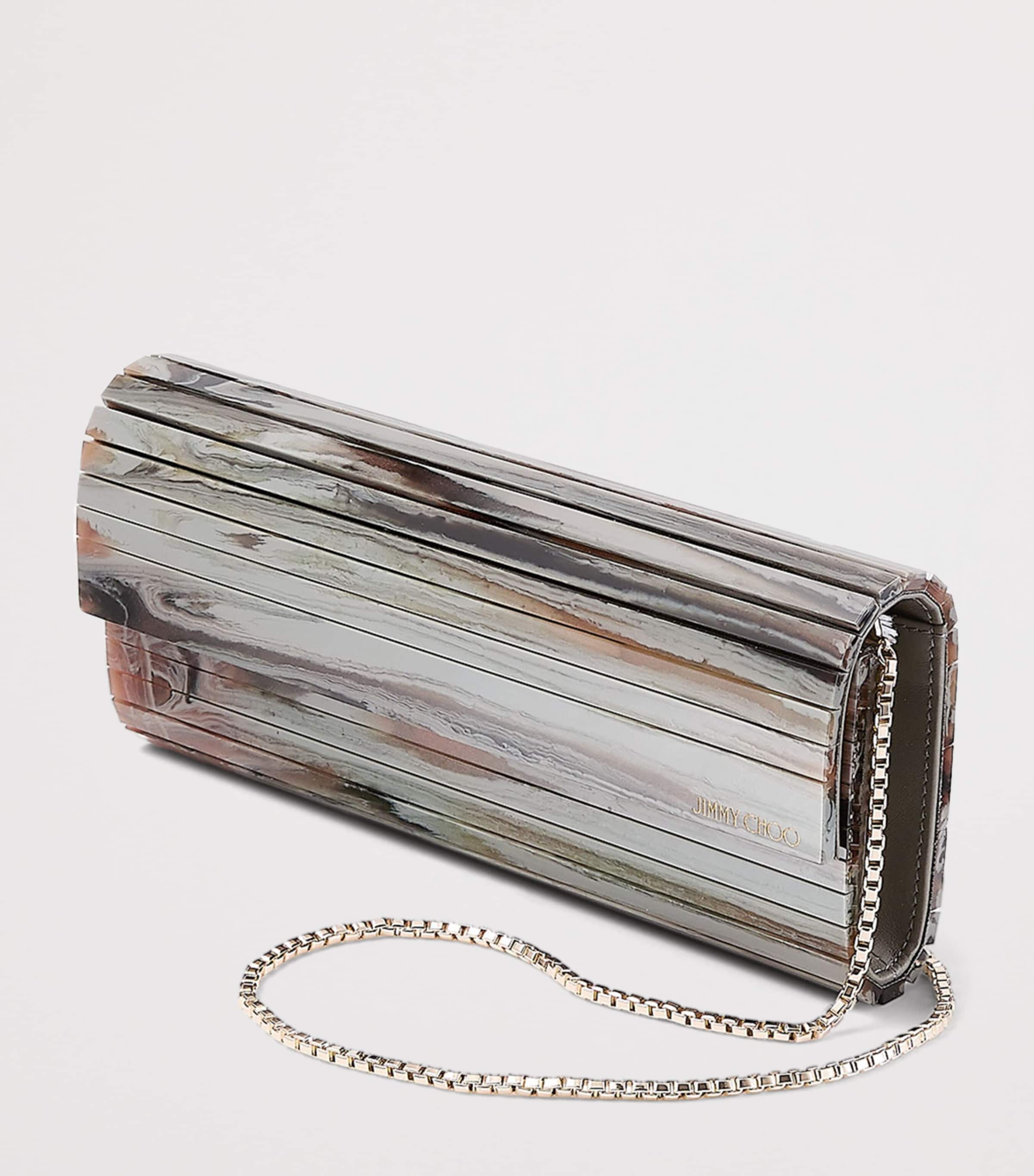 Jimmy Choo Sweetie Panelled Clutch Bag Grey Mix Image 3